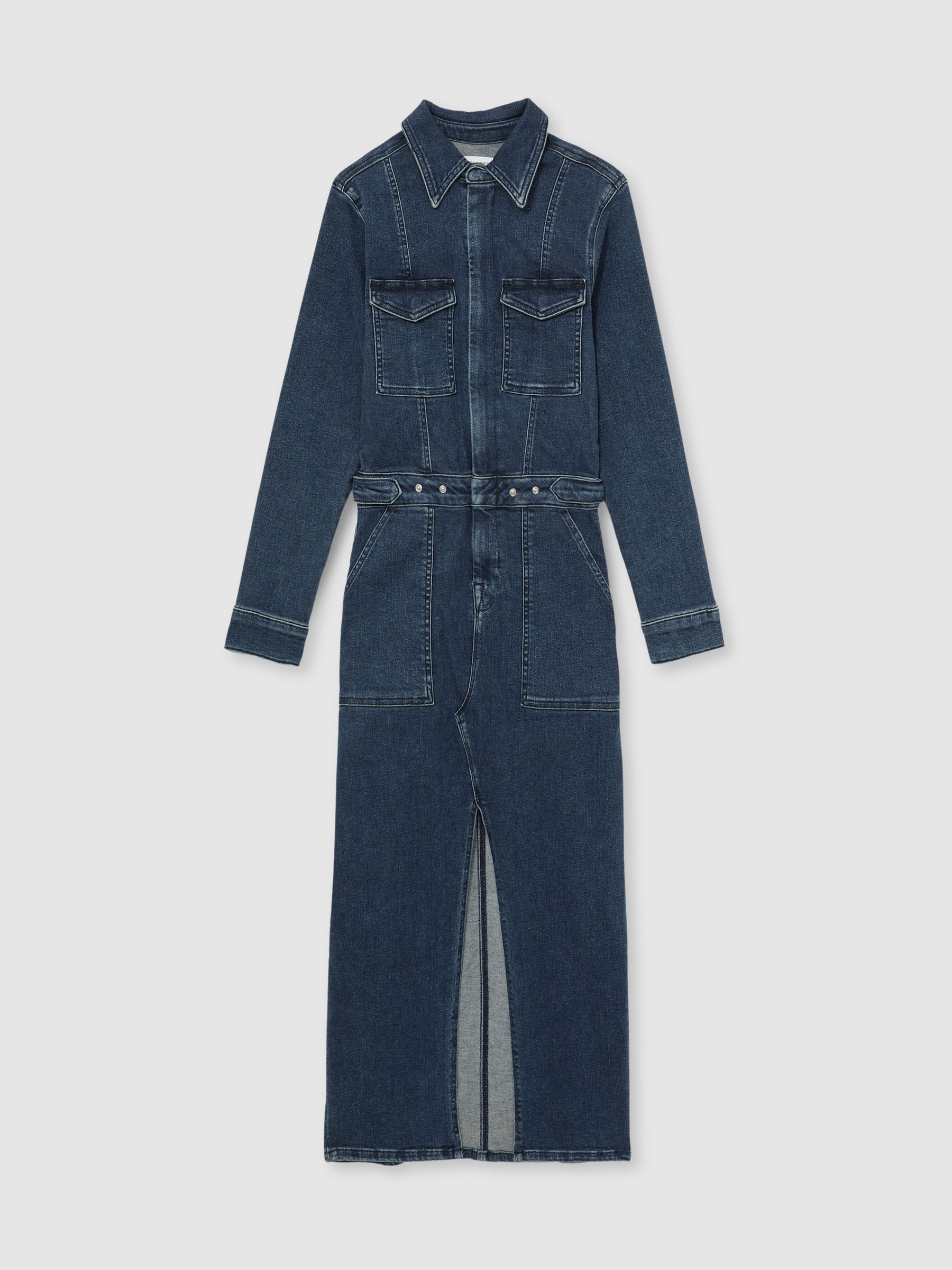 Good American Denim Midi Dress in Dark Indigo