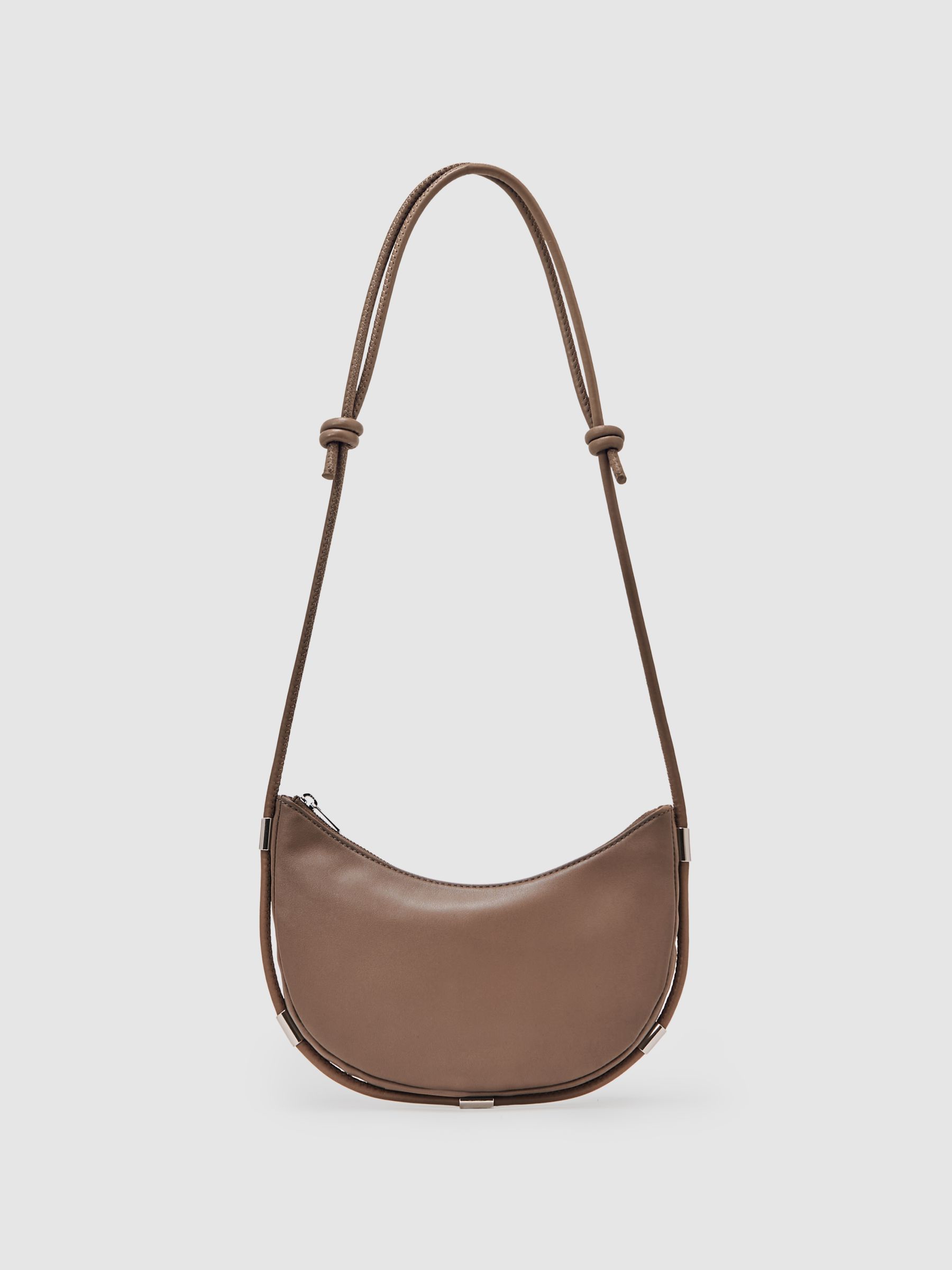 Leather Rope Strap Shoulder Bag in Neutral