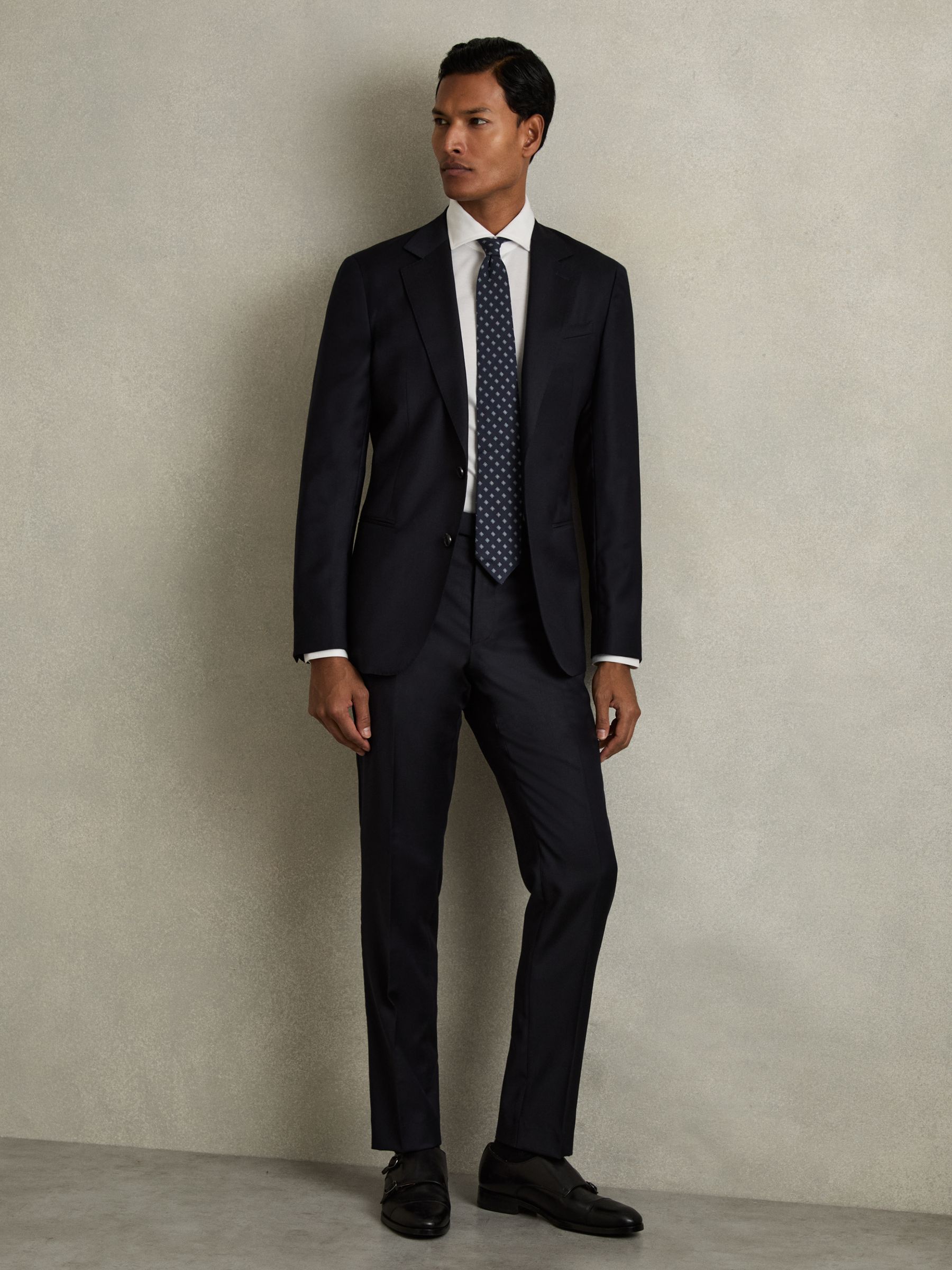 Slim-Fit Wool Suit Trousers in Navy