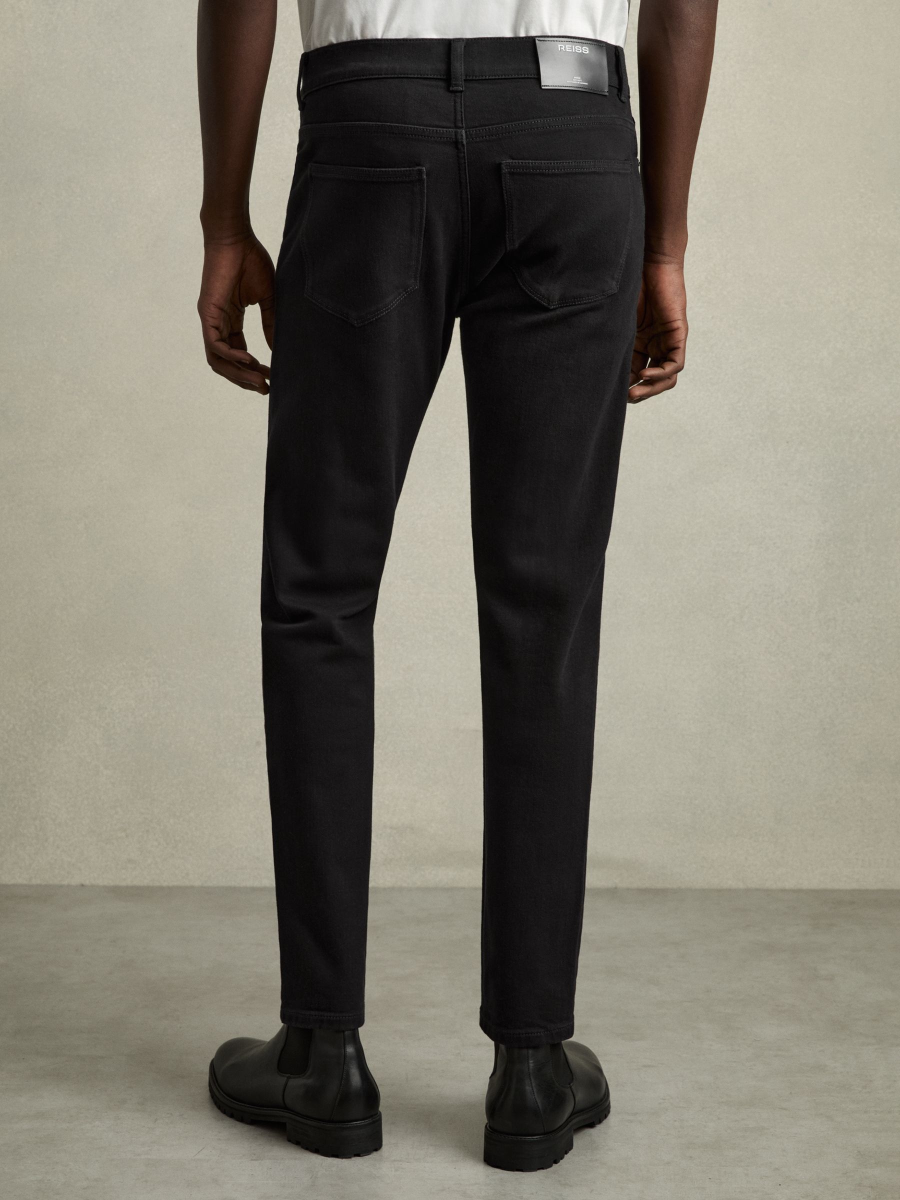 Cotton-Stretch Slim-Fit Jeans in Stay Black