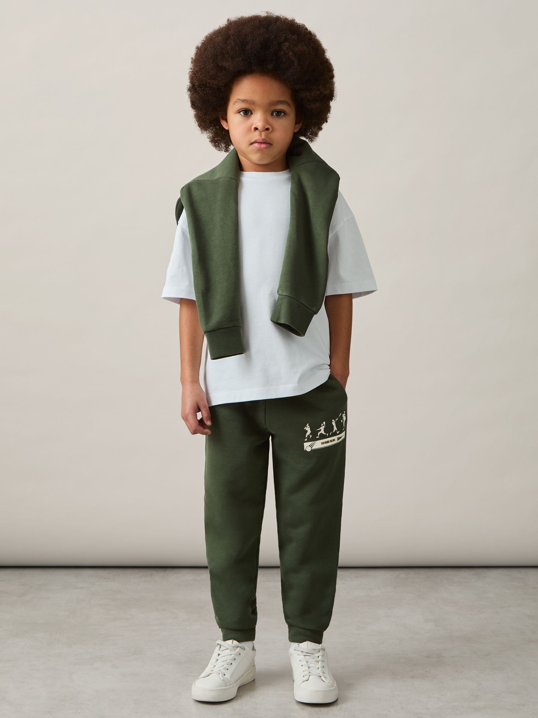 9-13 yrs Varsity League Oversized Joggers Cotton-Blend in Pine Green