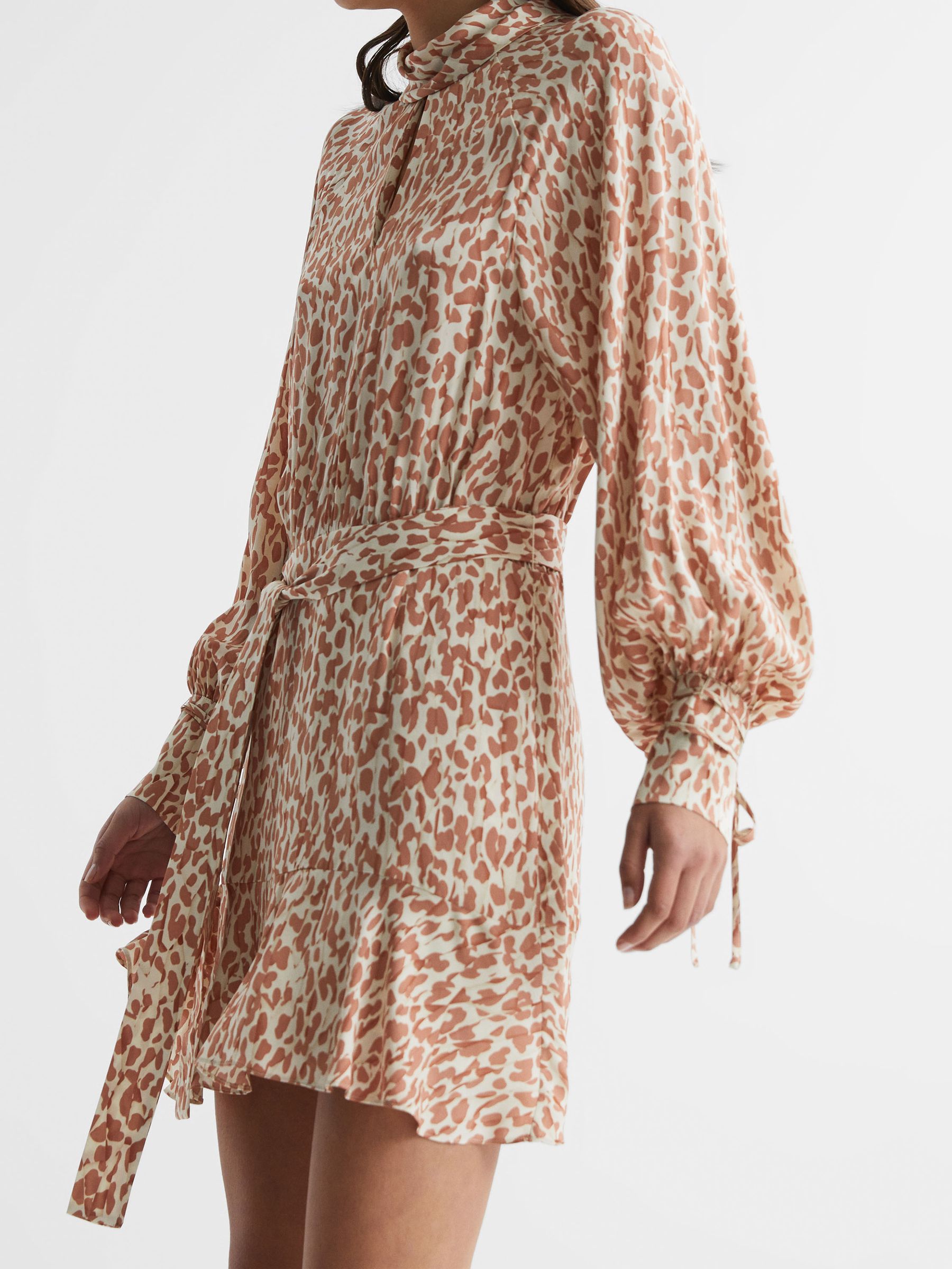 Animal Print Mini Dress in Neutral