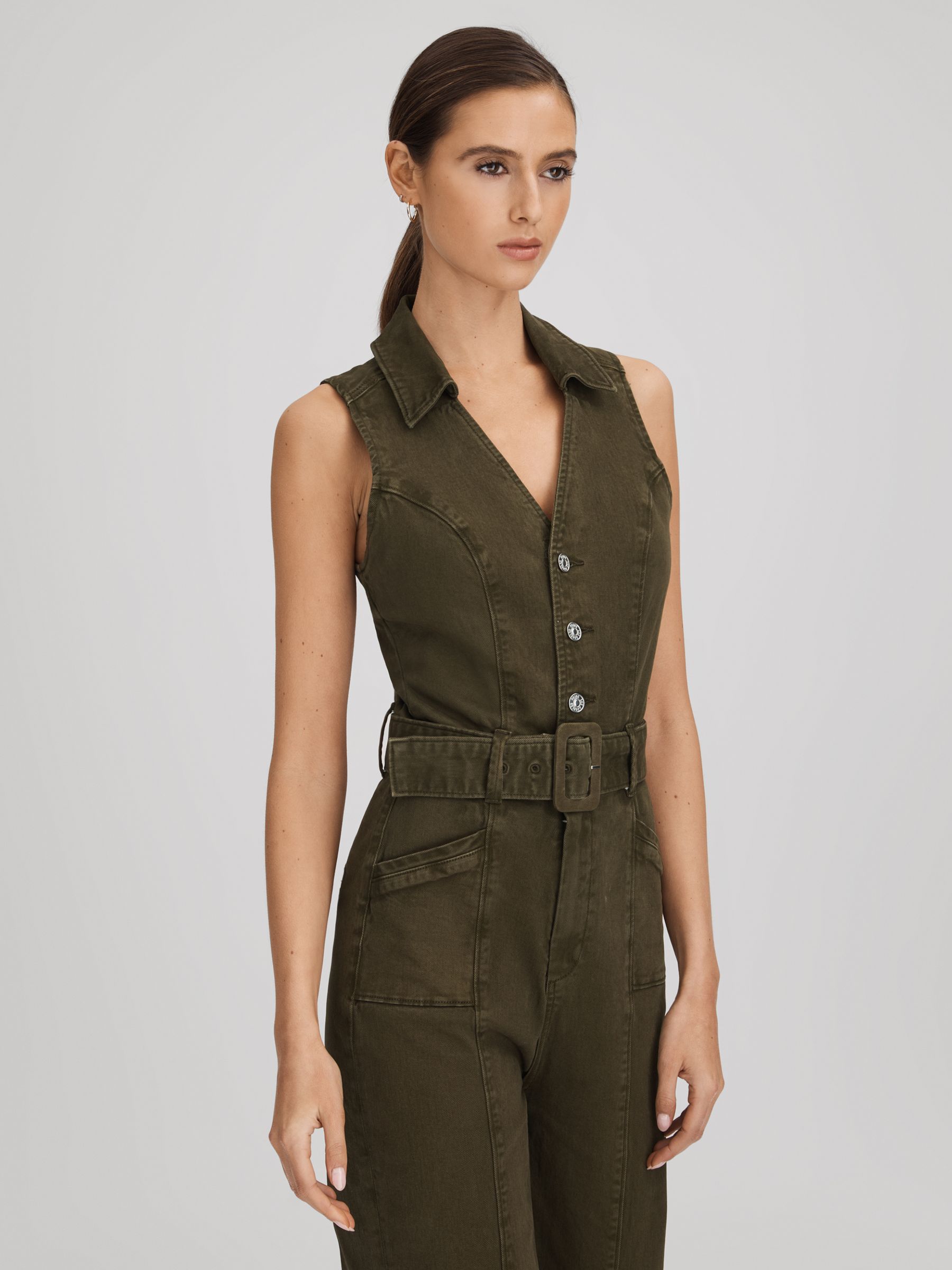 Paige Denim Jumpsuit in Olive