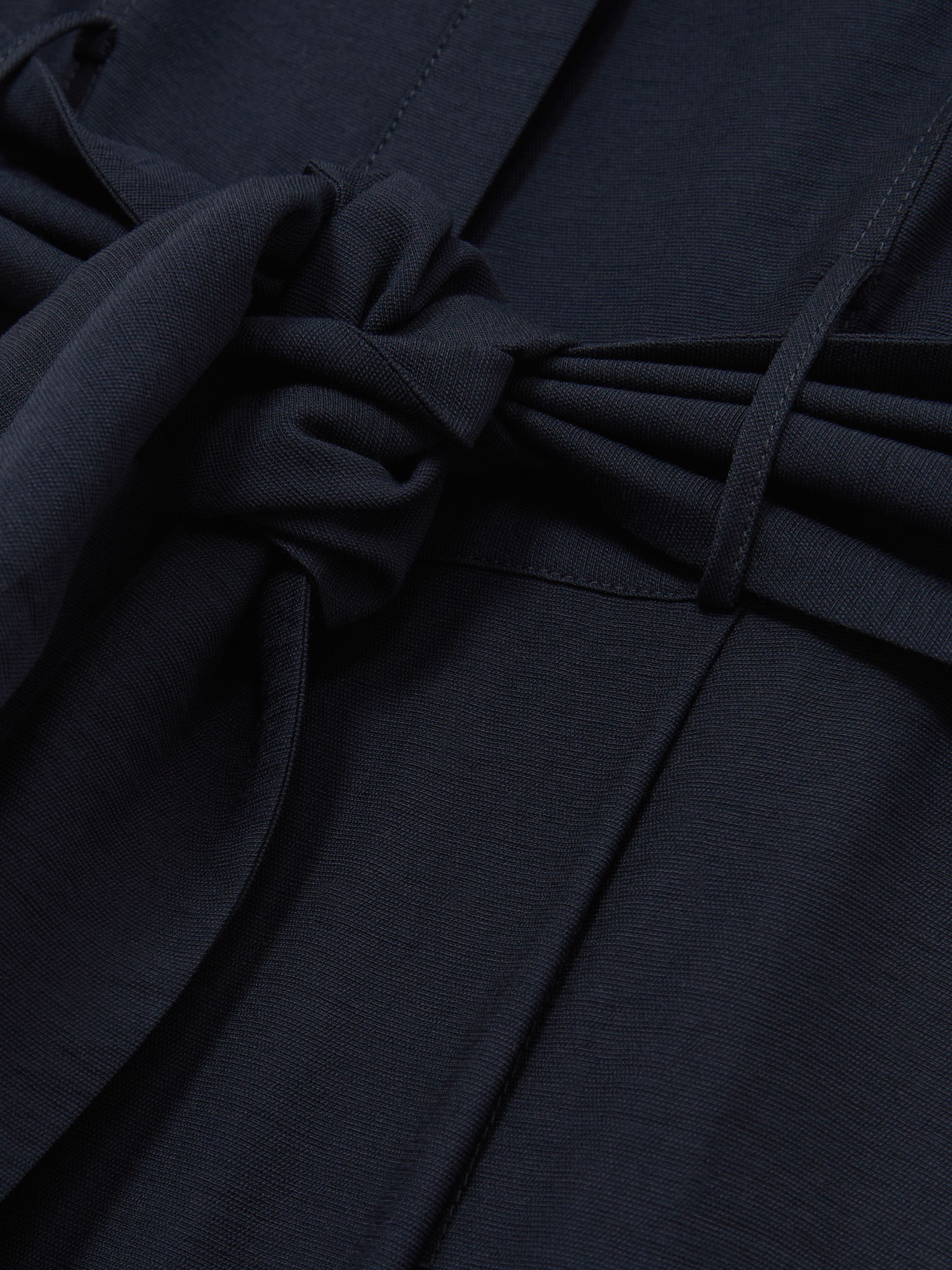 Wide-Leg Belted Jumpsuit in Navy