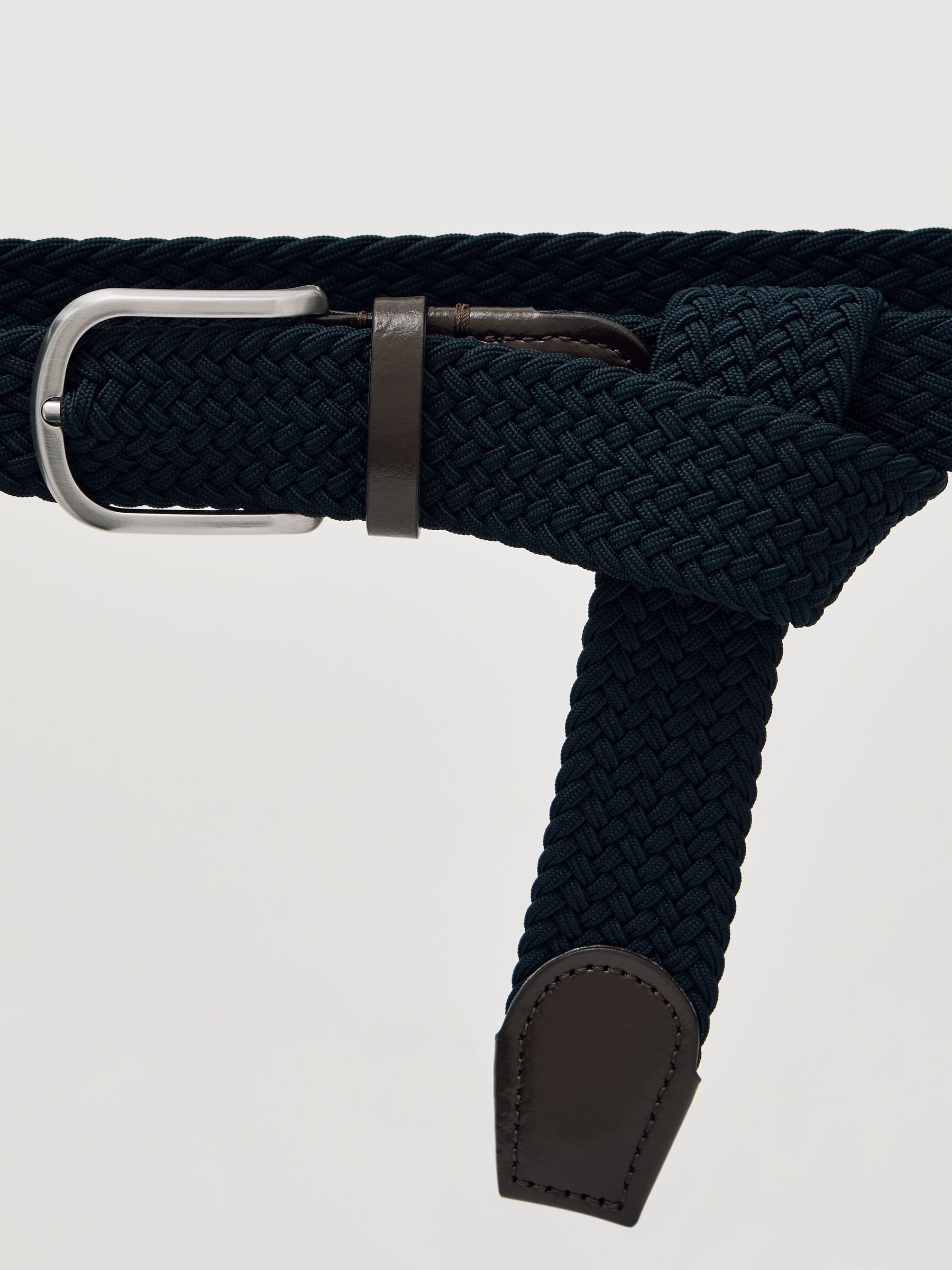 Basket Weave Belt in Navy