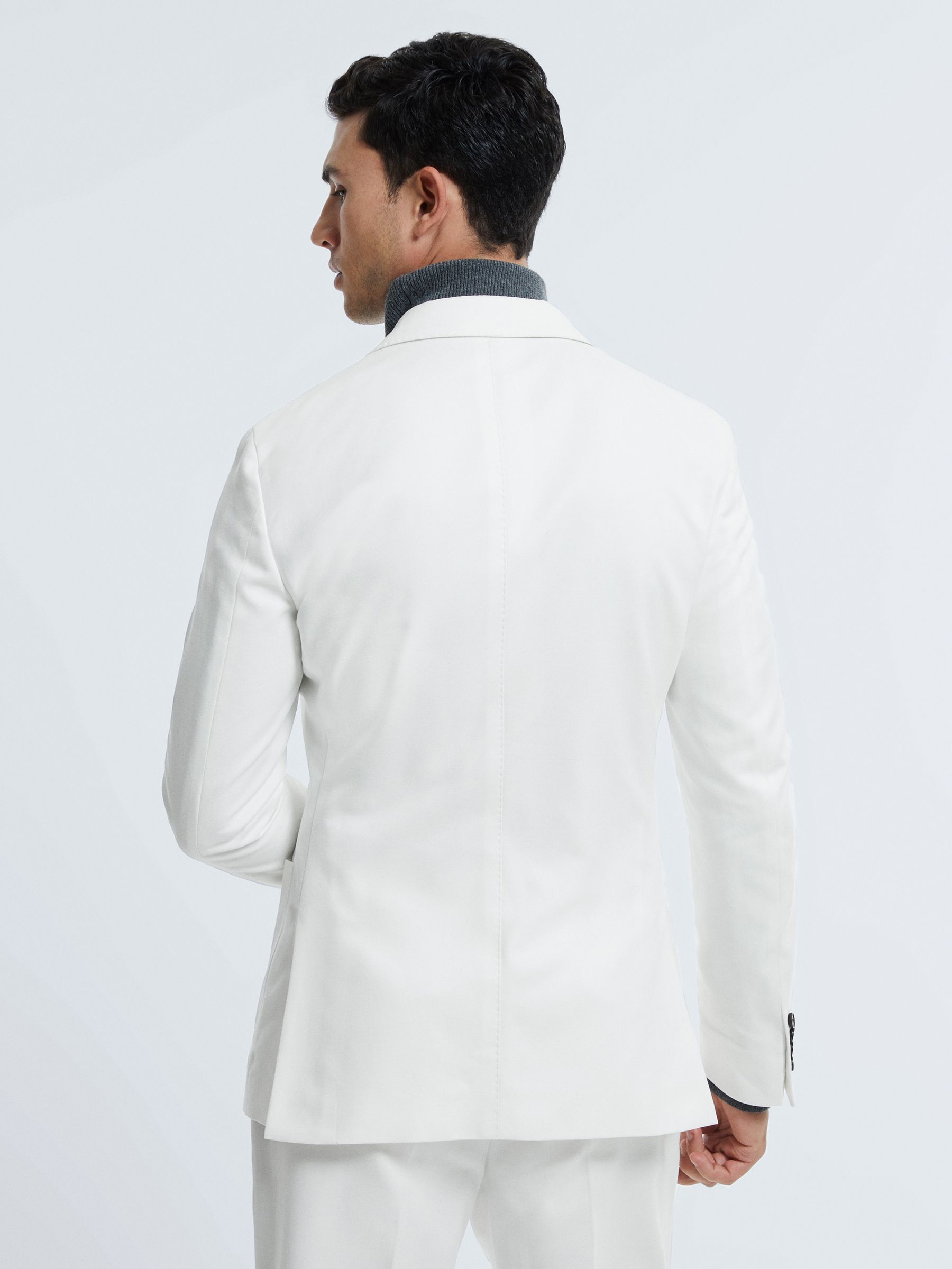 Atelier Sea Island Cotton Slim Fit Single Breasted Blazer in White