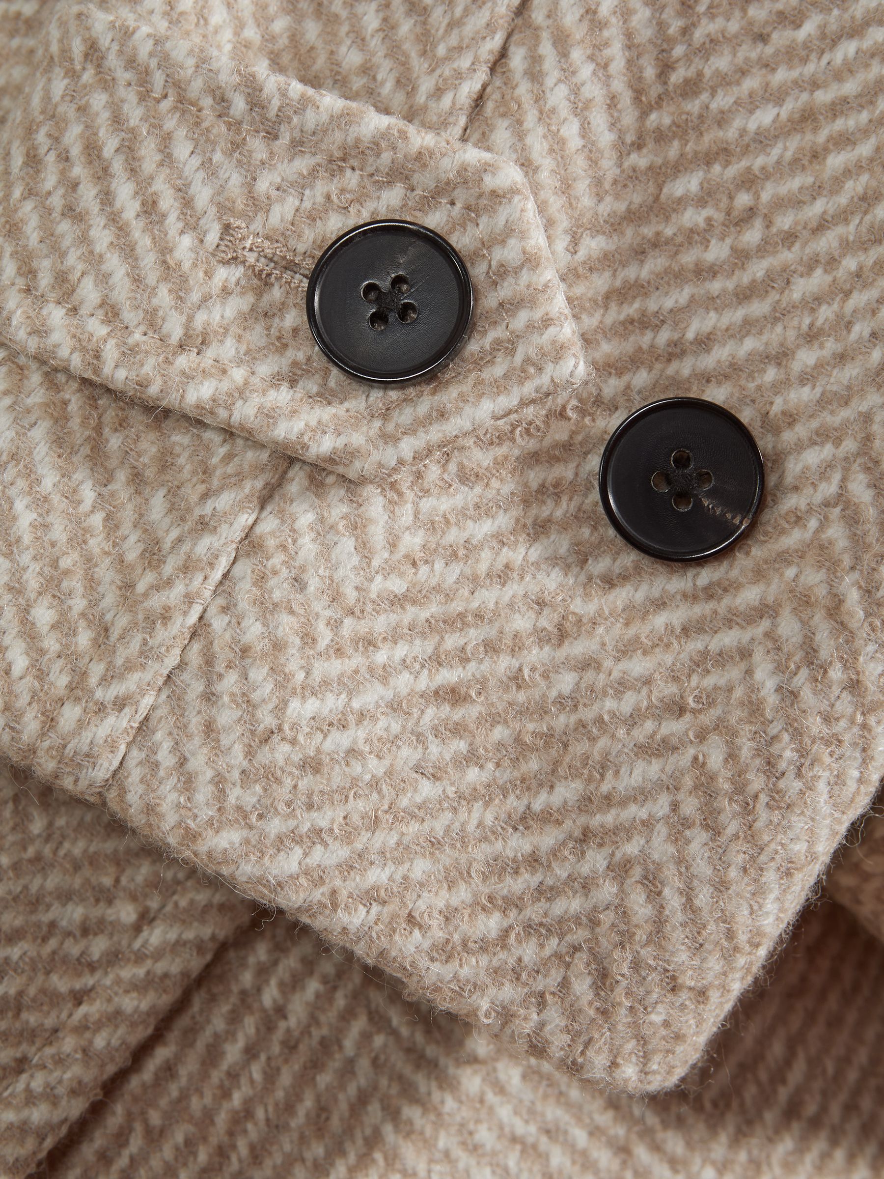 Atelier Italian Wool Blend Double Breasted Coat in Oatmeal Melange