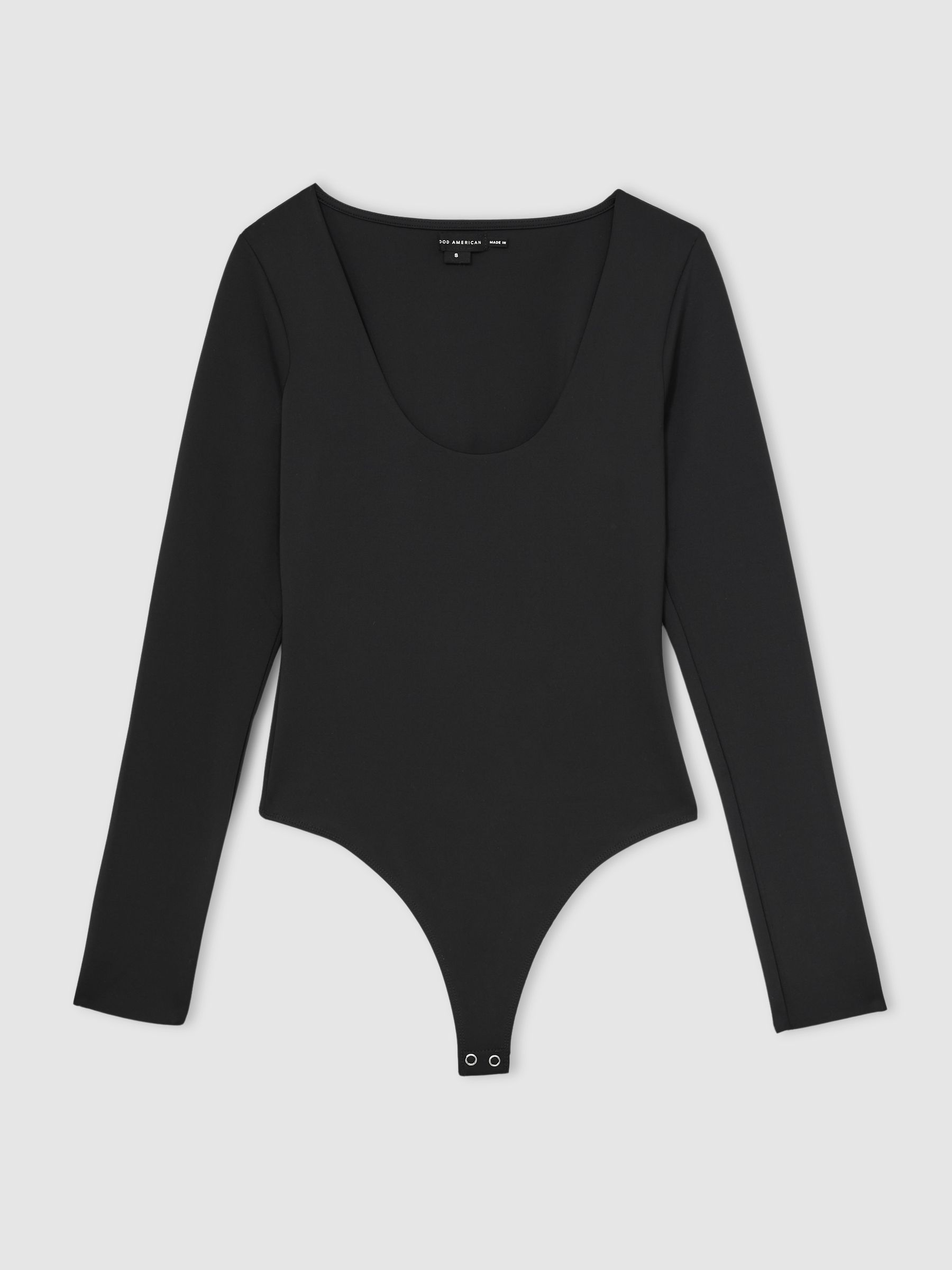 Good American Scuba Scoop Neck Bodysuit in Black