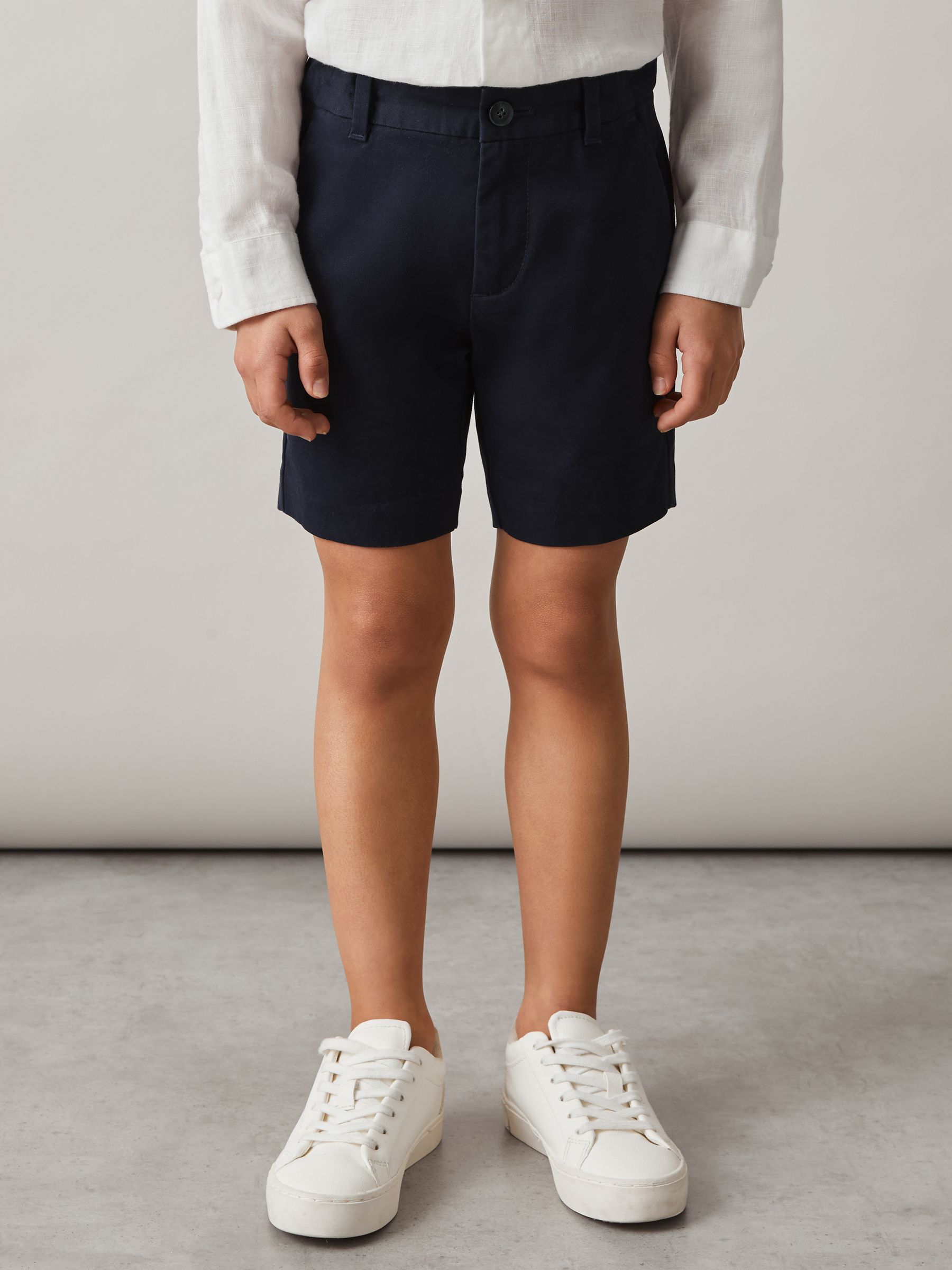 9-13 yrs Cotton Chino Shorts with Stretch in Navy