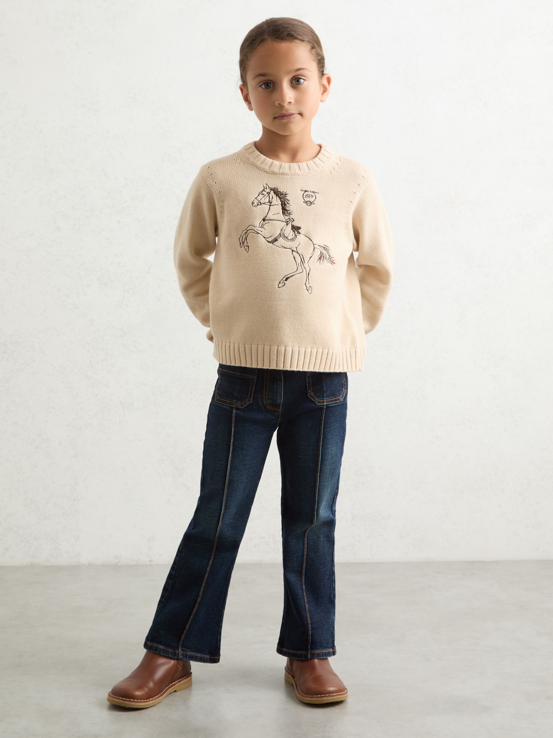 9-13 yrs Patch-Pocket Flared Jeans in Blue