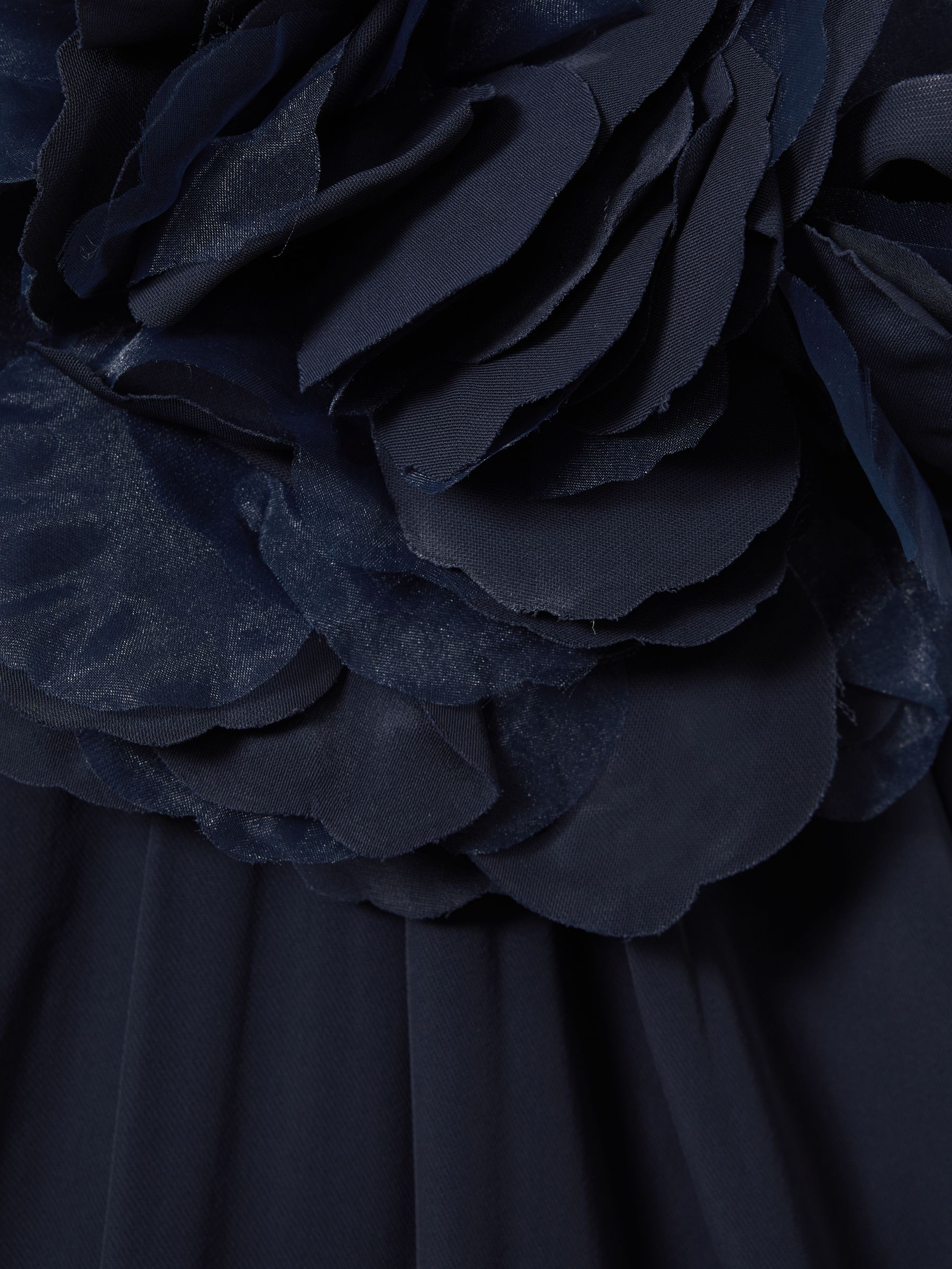 Halston Rosette Maxi Dress in Navy