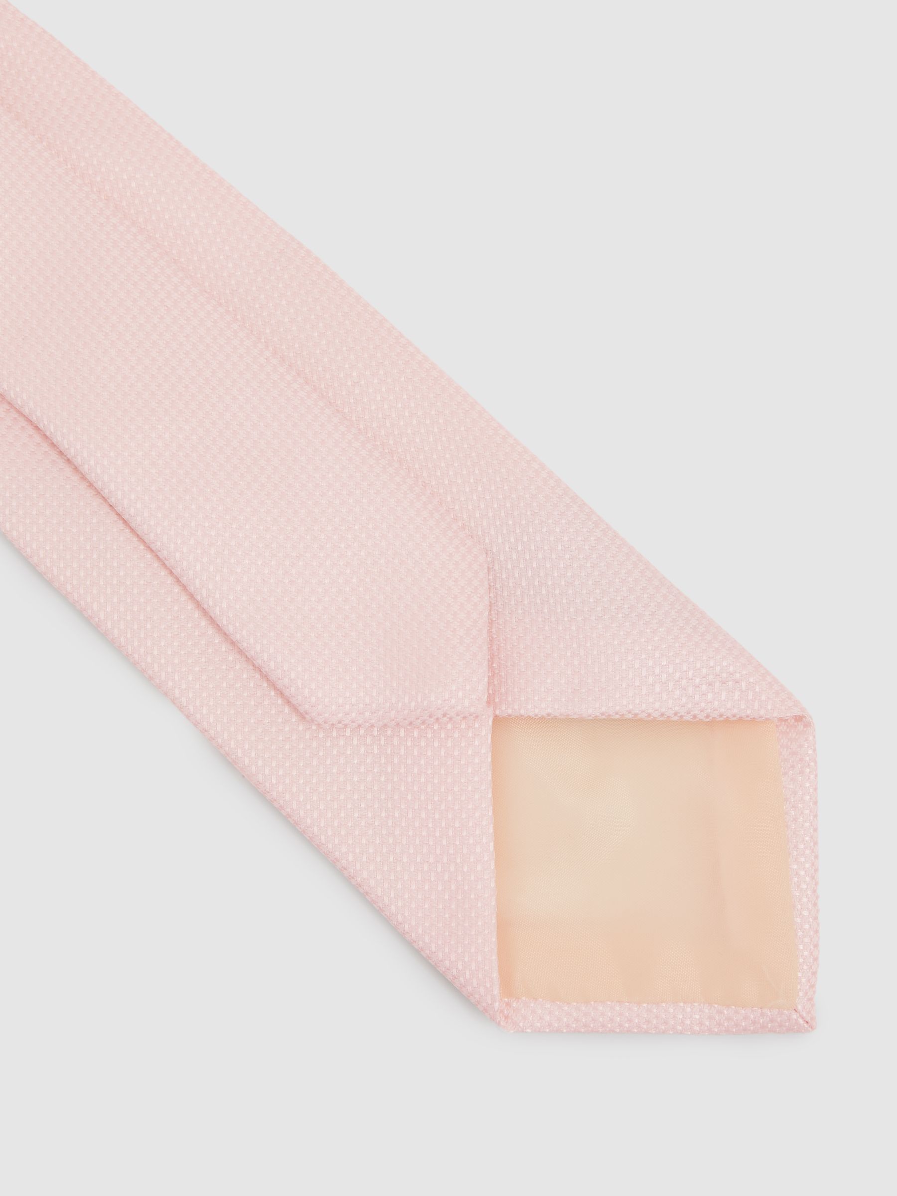 Textured Silk Blend Tie in Light Pink