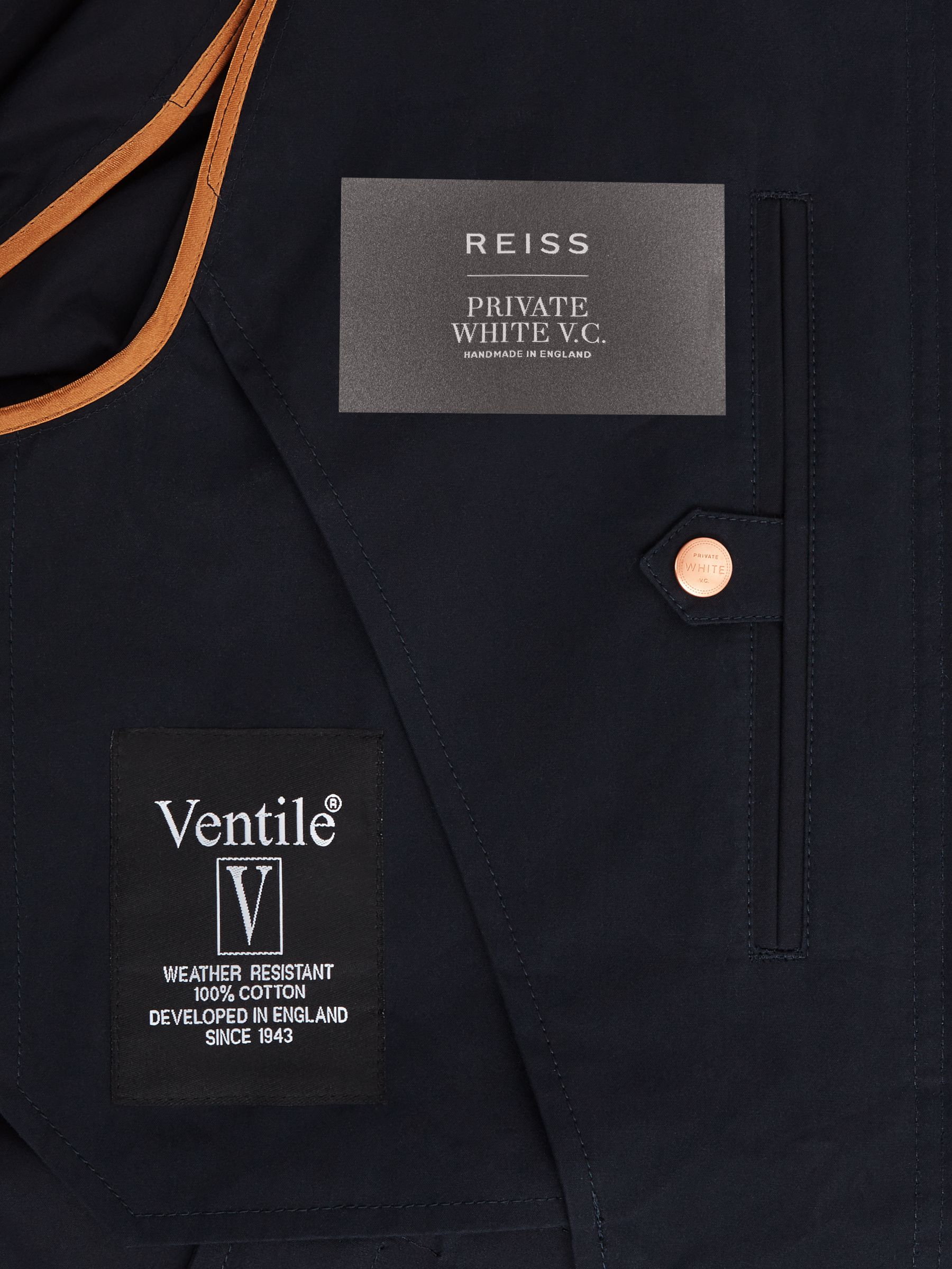 Private White Mid-Length Trench Coat in Navy