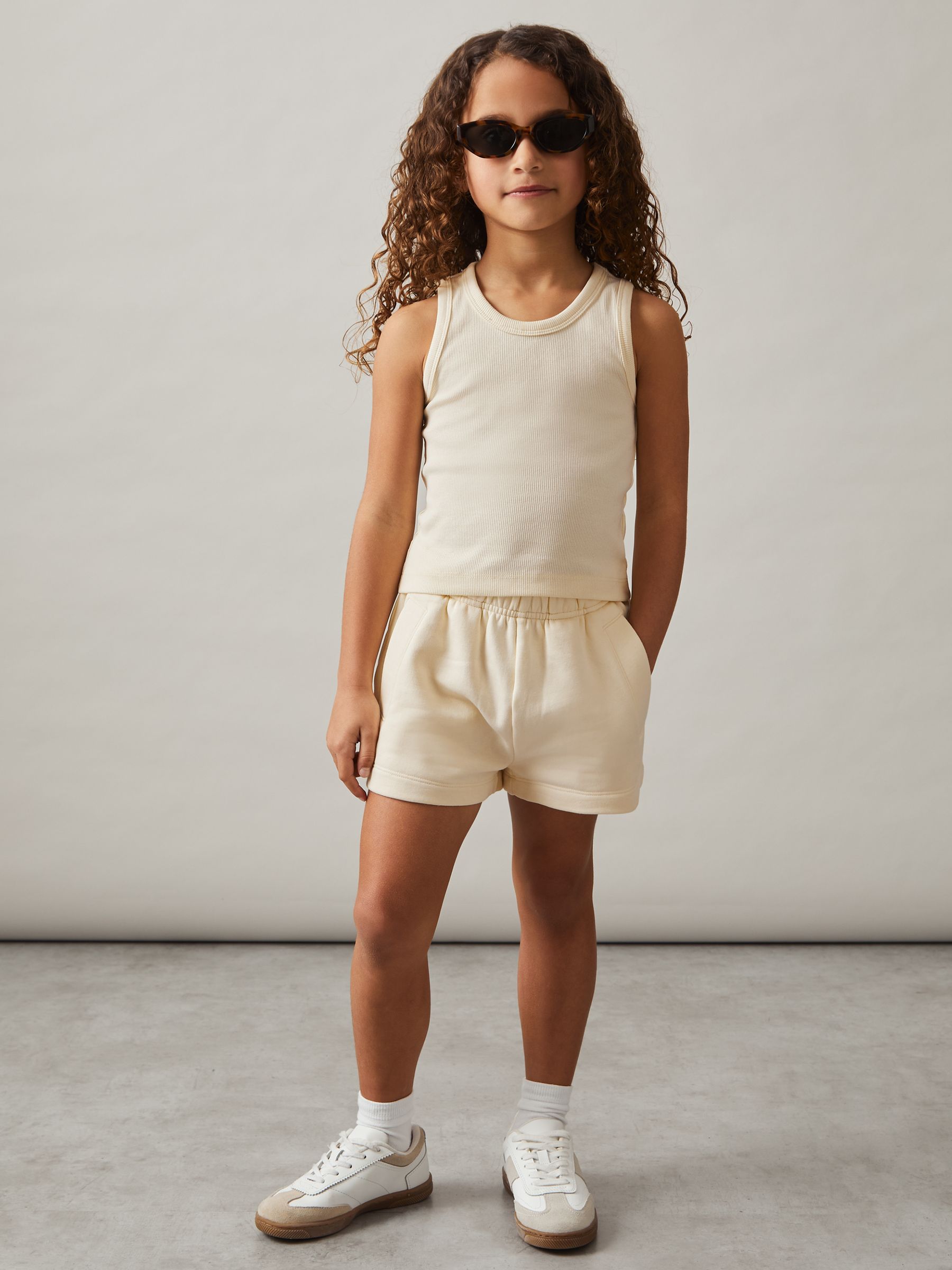 13-14 yrs Cotton Blend Ribbed Vest in Lemon