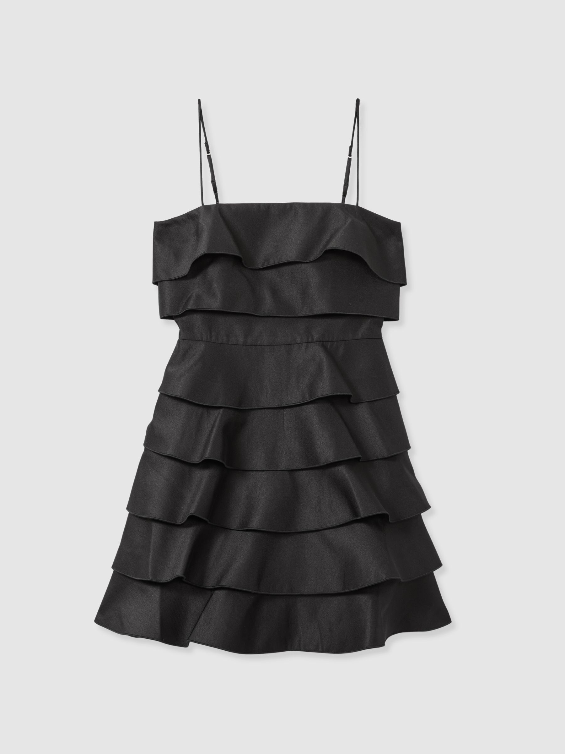 Acler Tiered Frill Mini Dress in Black