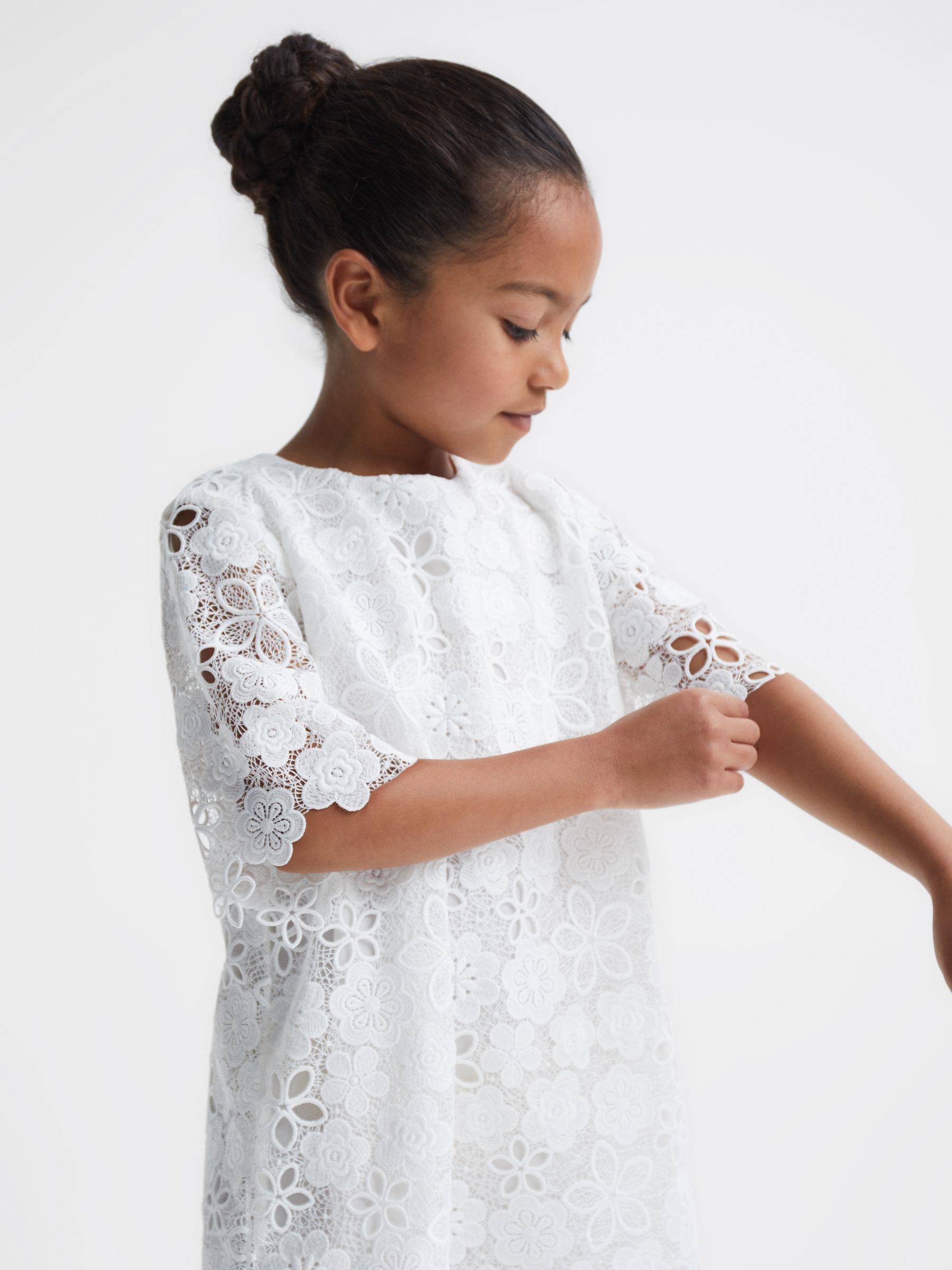 4-9 yrs Lace T-Shirt Dress in Ivory