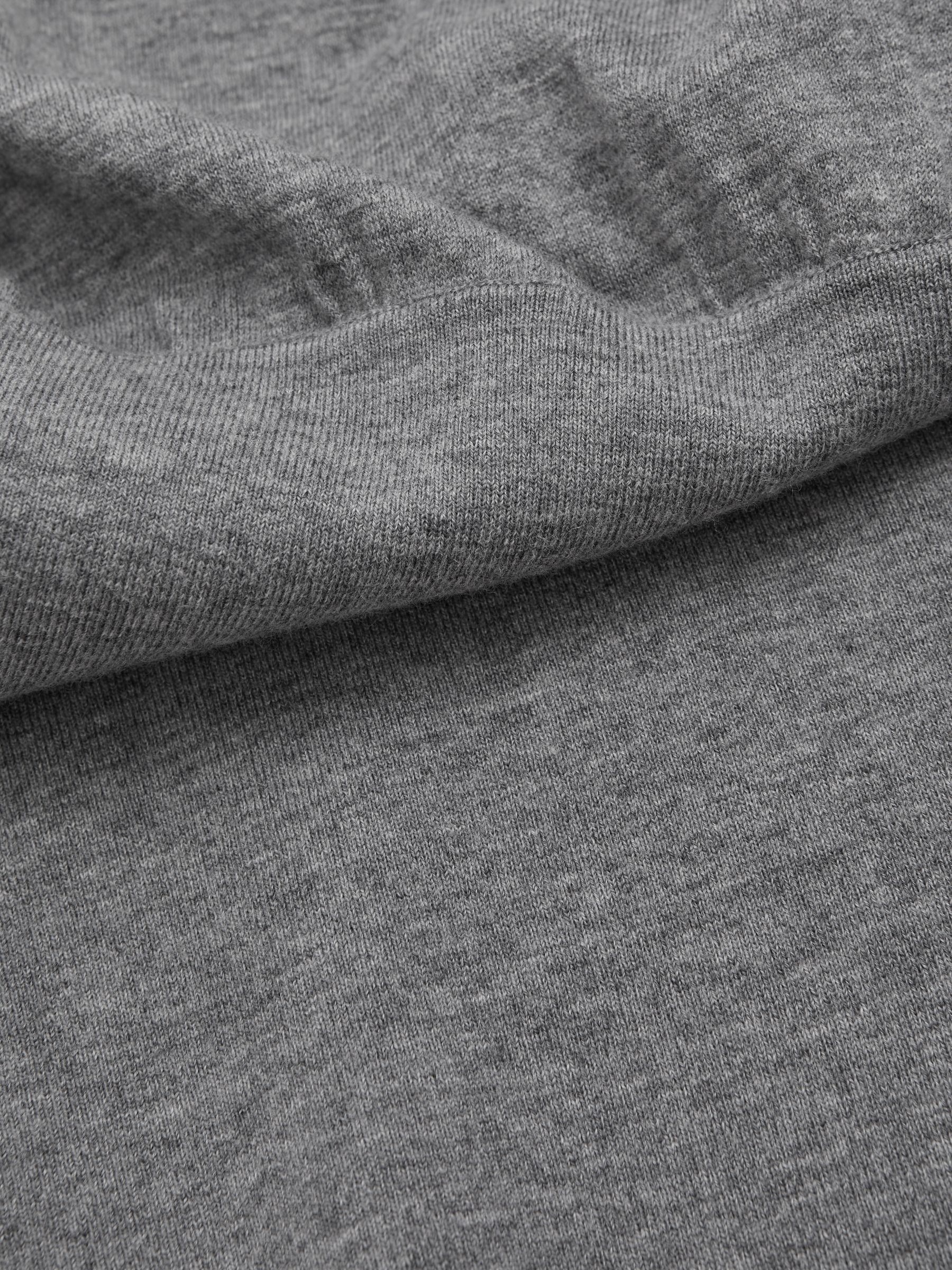 Petite Knitted Wool-Cashmere Blouson Top Midi Dress in Grey