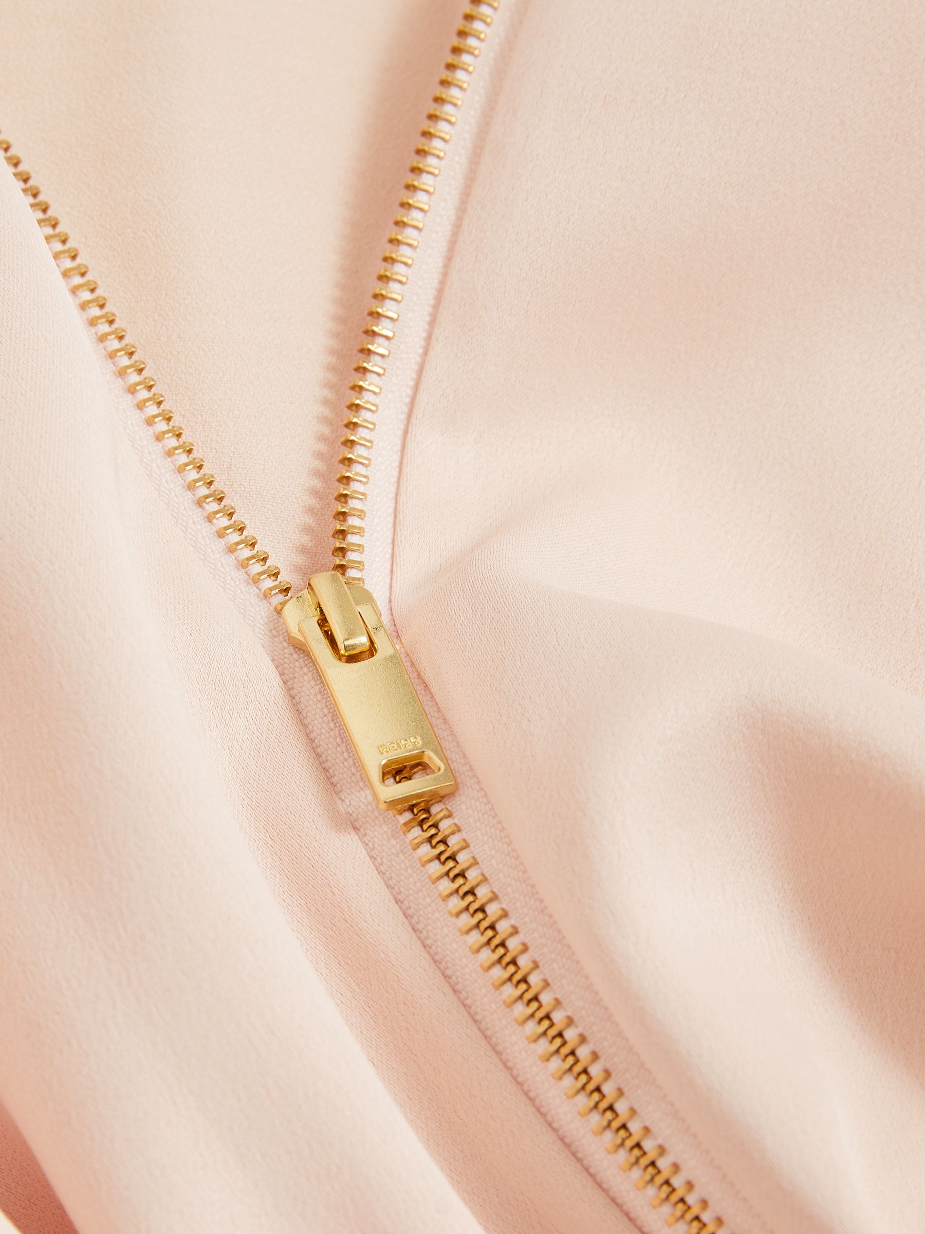 Atelier Zipped Satin Maxi Dress with Virgin Wool in Pink