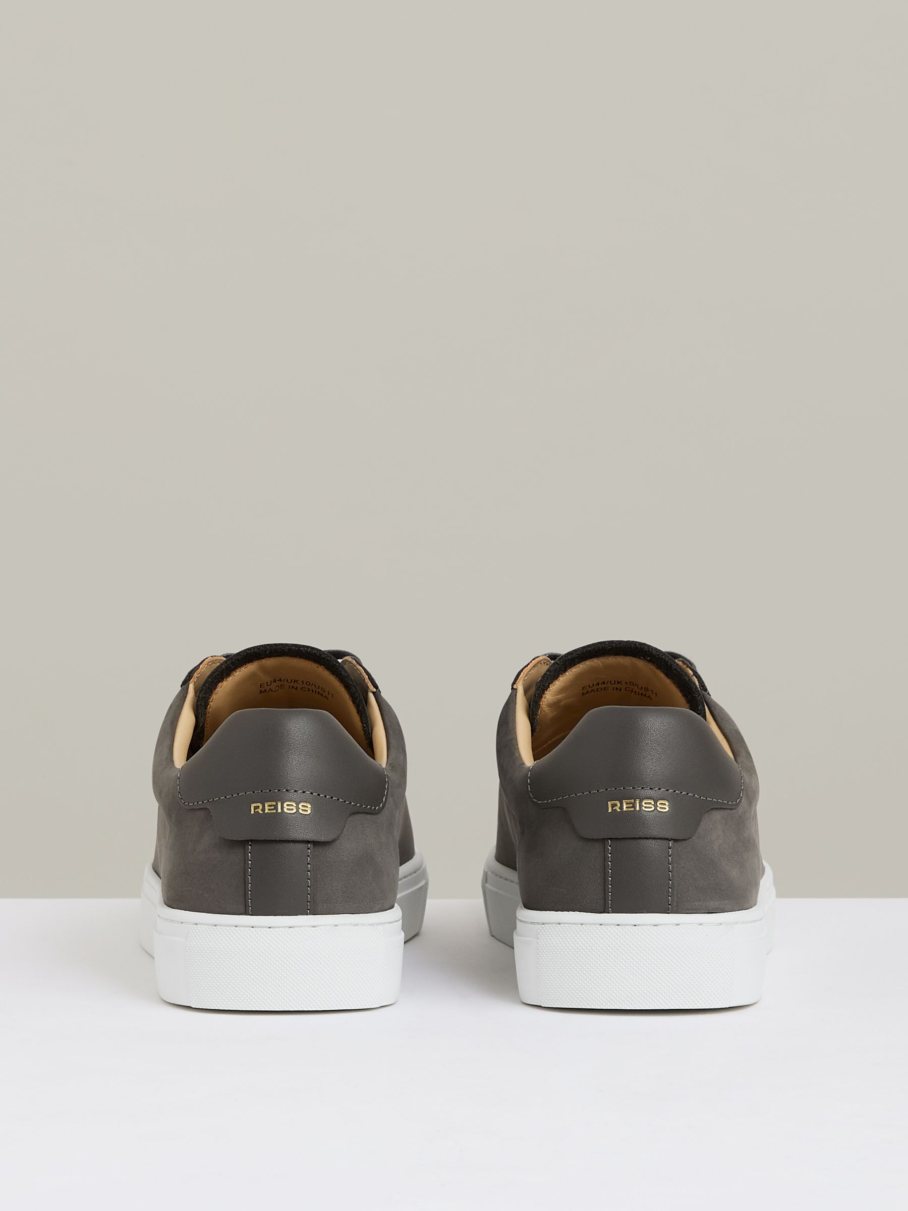 Nubuck Leather Low-Top Trainers in Grey