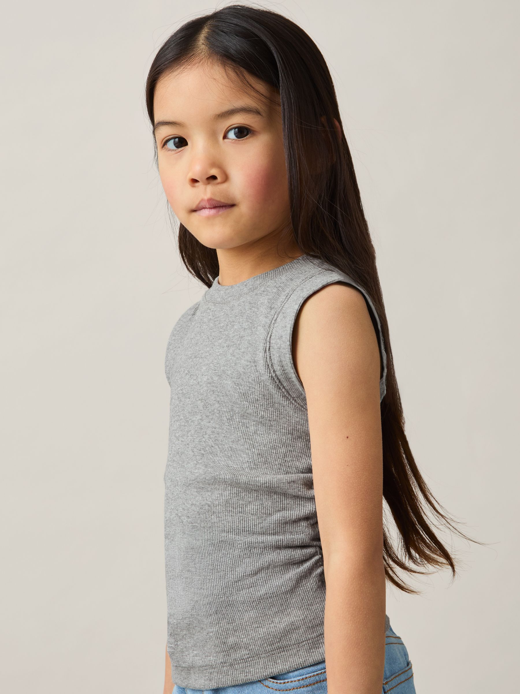 9-13 yrs Ruched Vest Top in Grey