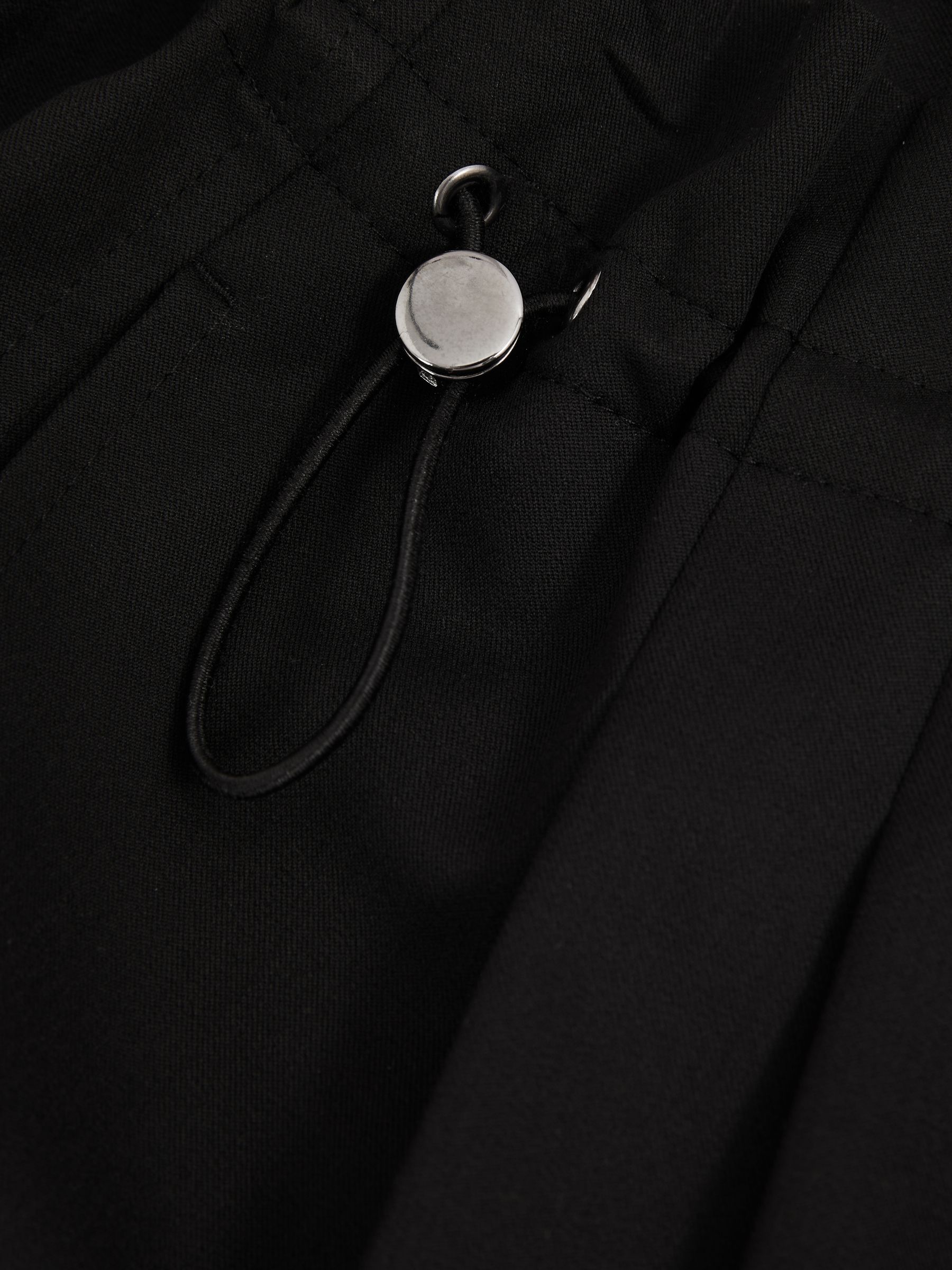 Drawstring Waist Tapered Trousers in Black