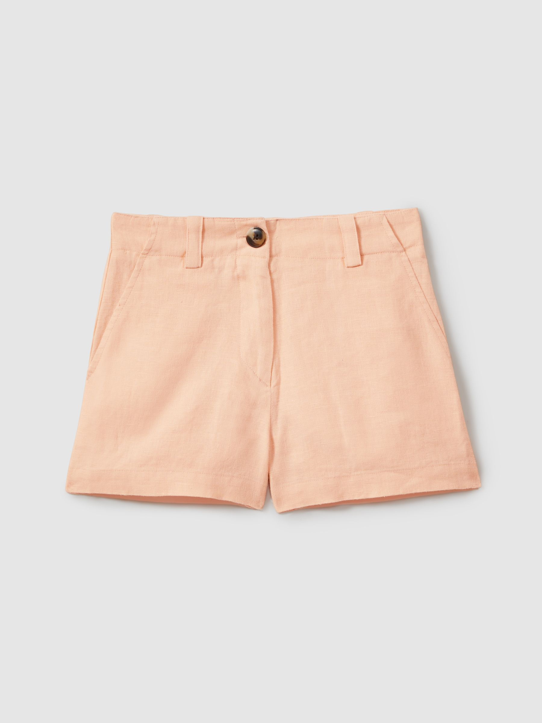 9-13 yrs Linen Loose Fit Shorts in Apricot