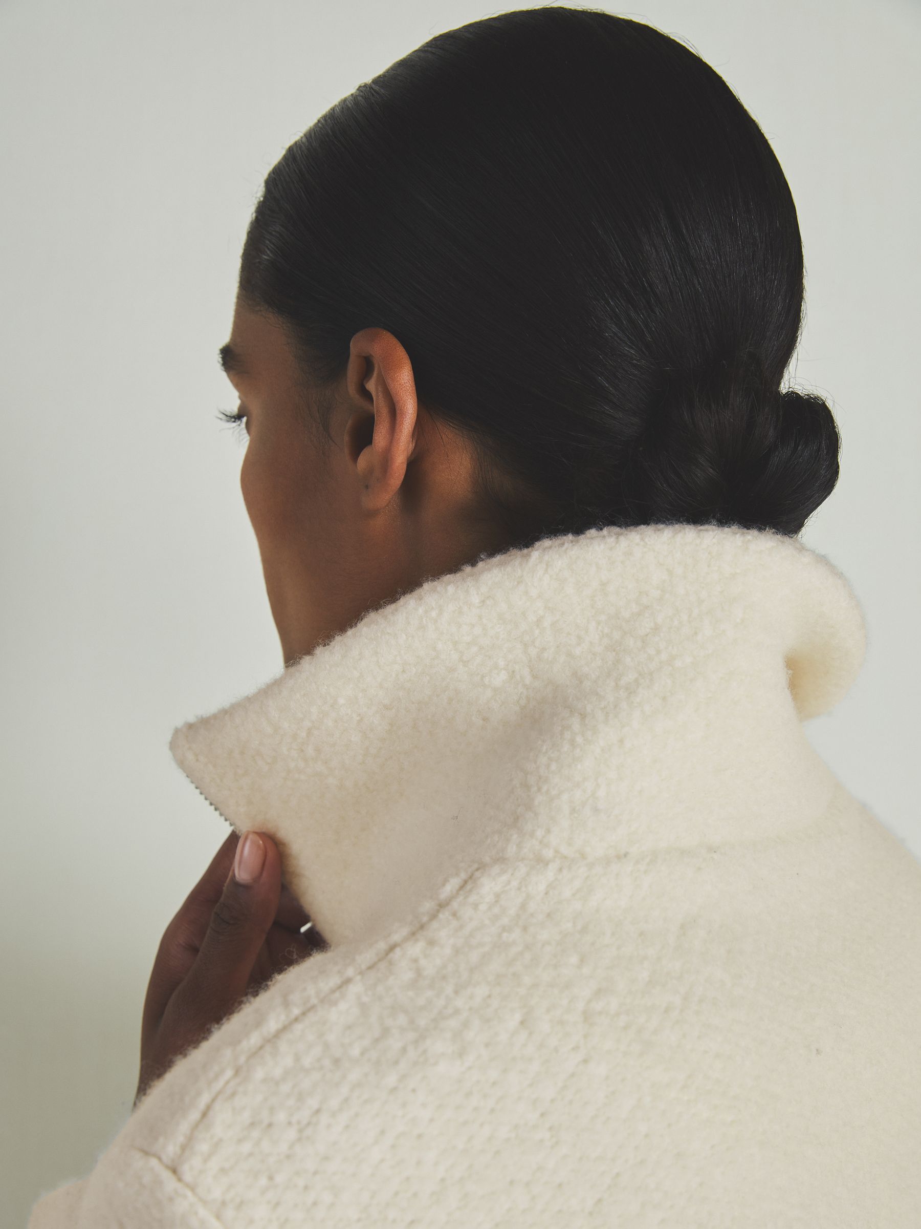 Reiss | Les 100 Ciels Textured Wool Jacket in Cream
