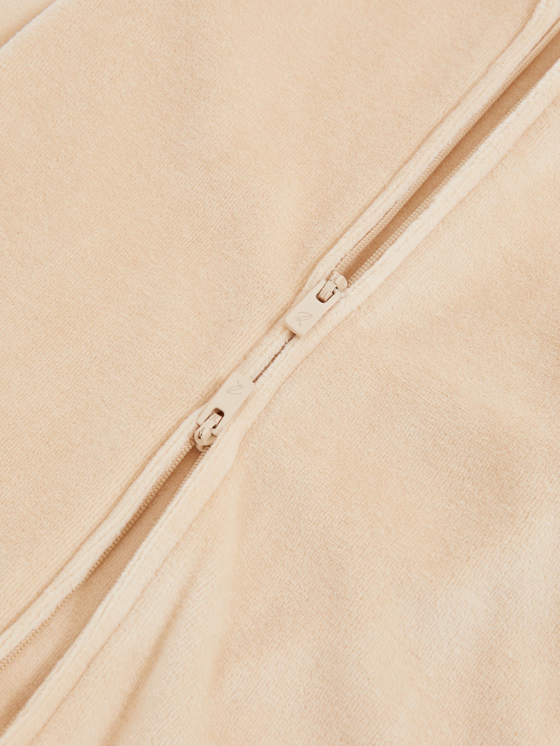 Cotton-Blend Velour Sleepsuit in Neutral