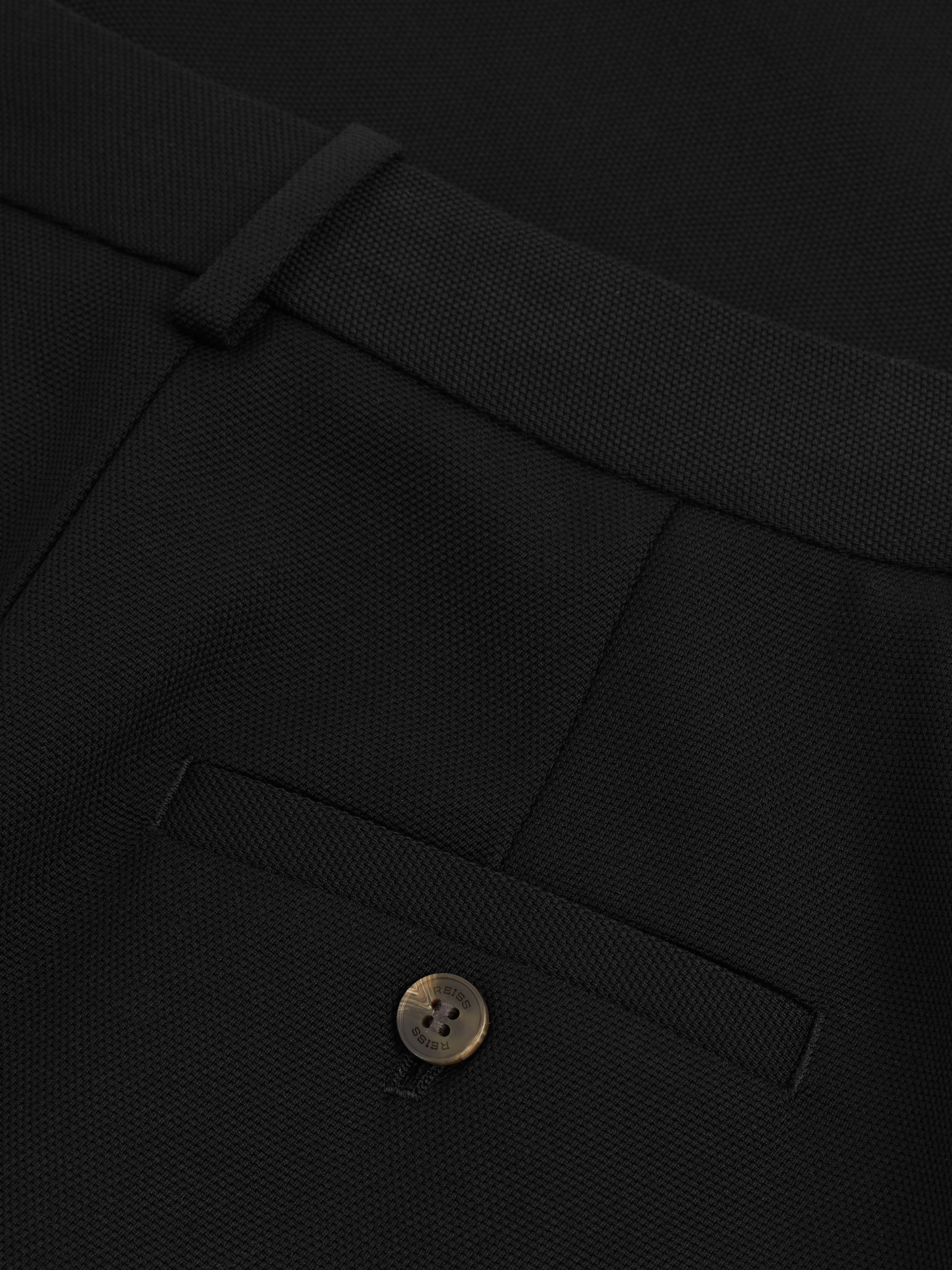 Wool-Blend Tailored Pencil Skirt in Black