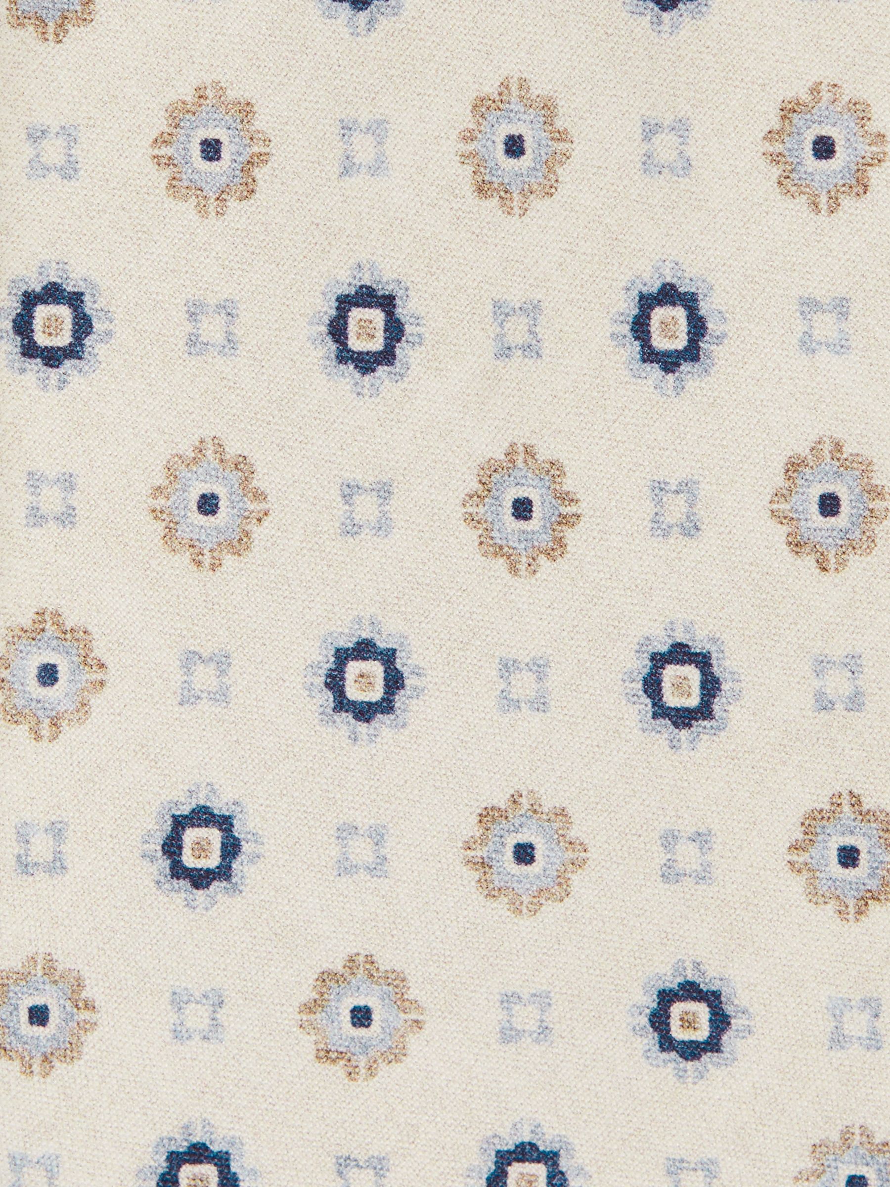 Silk Floral-Medallion Tie in Ivory