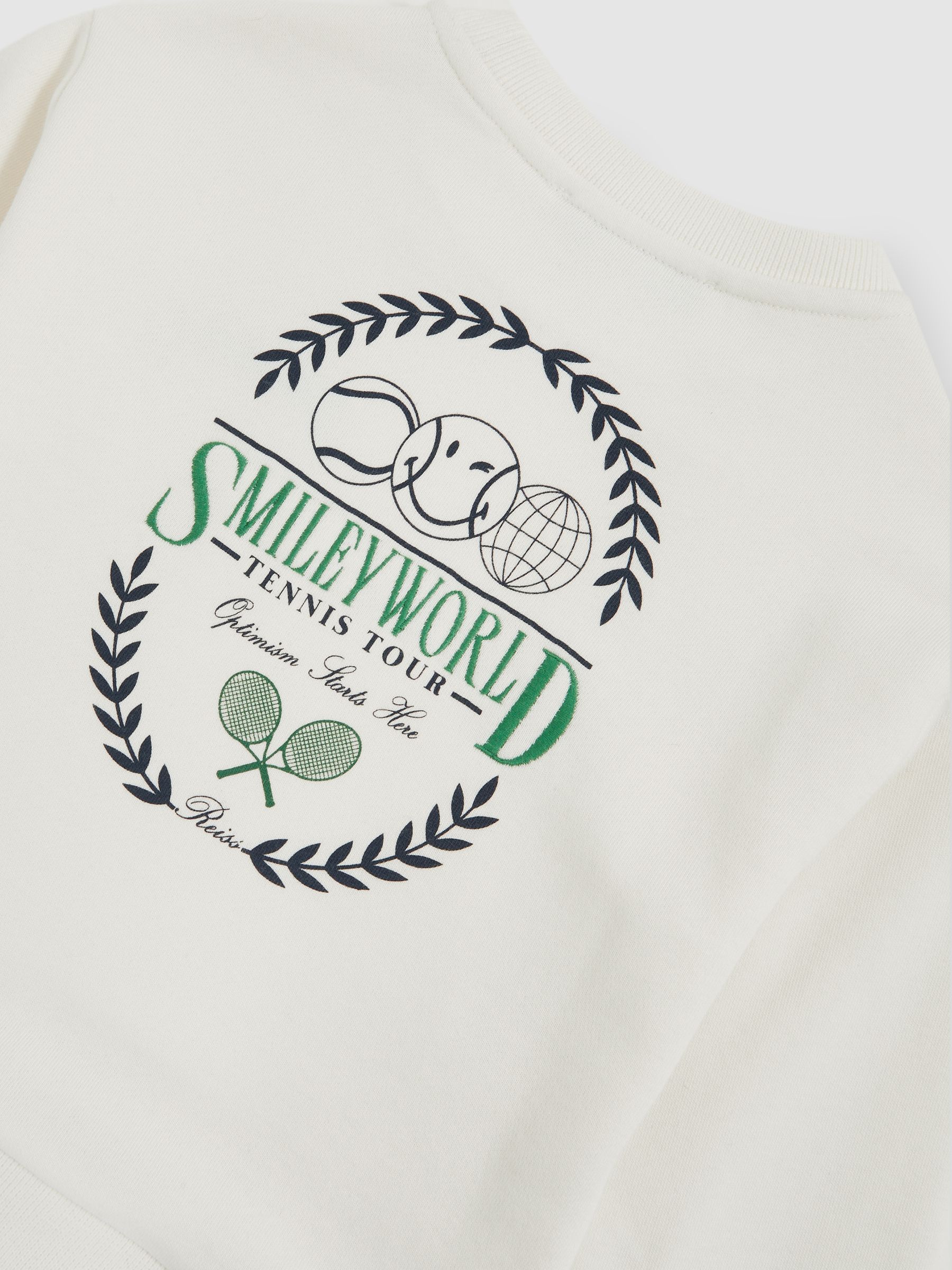 13-14 yrs SmileyWorld | Reiss Logo Sweatshirt Unisex Fit in White