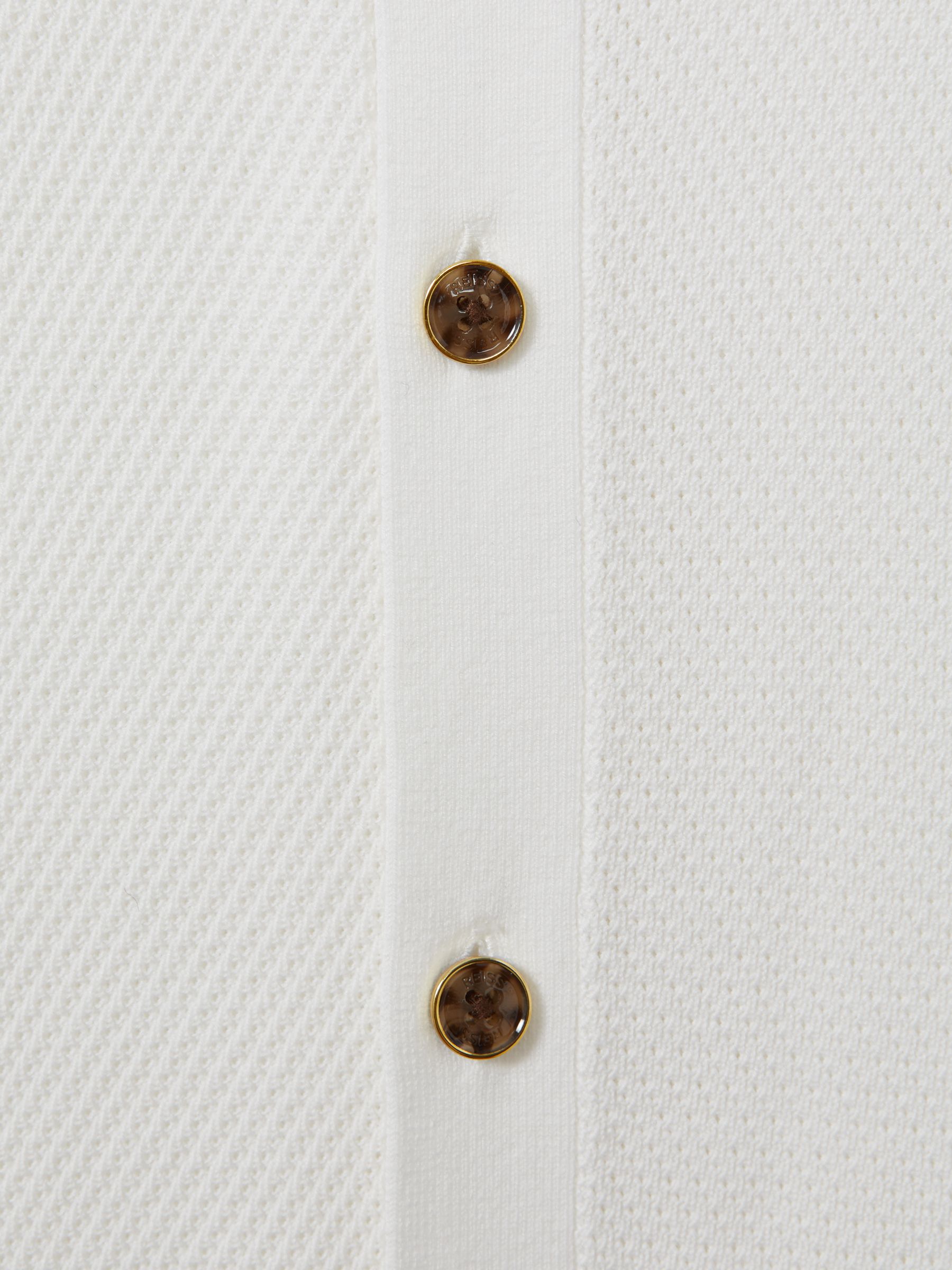 Cotton Blend Textured Shirt in White