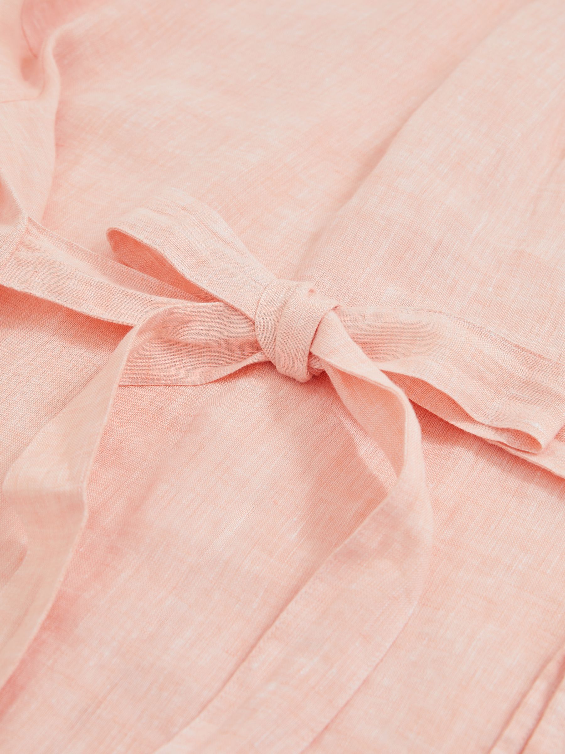 Linen Tie-Back Shirt in Pale Pink