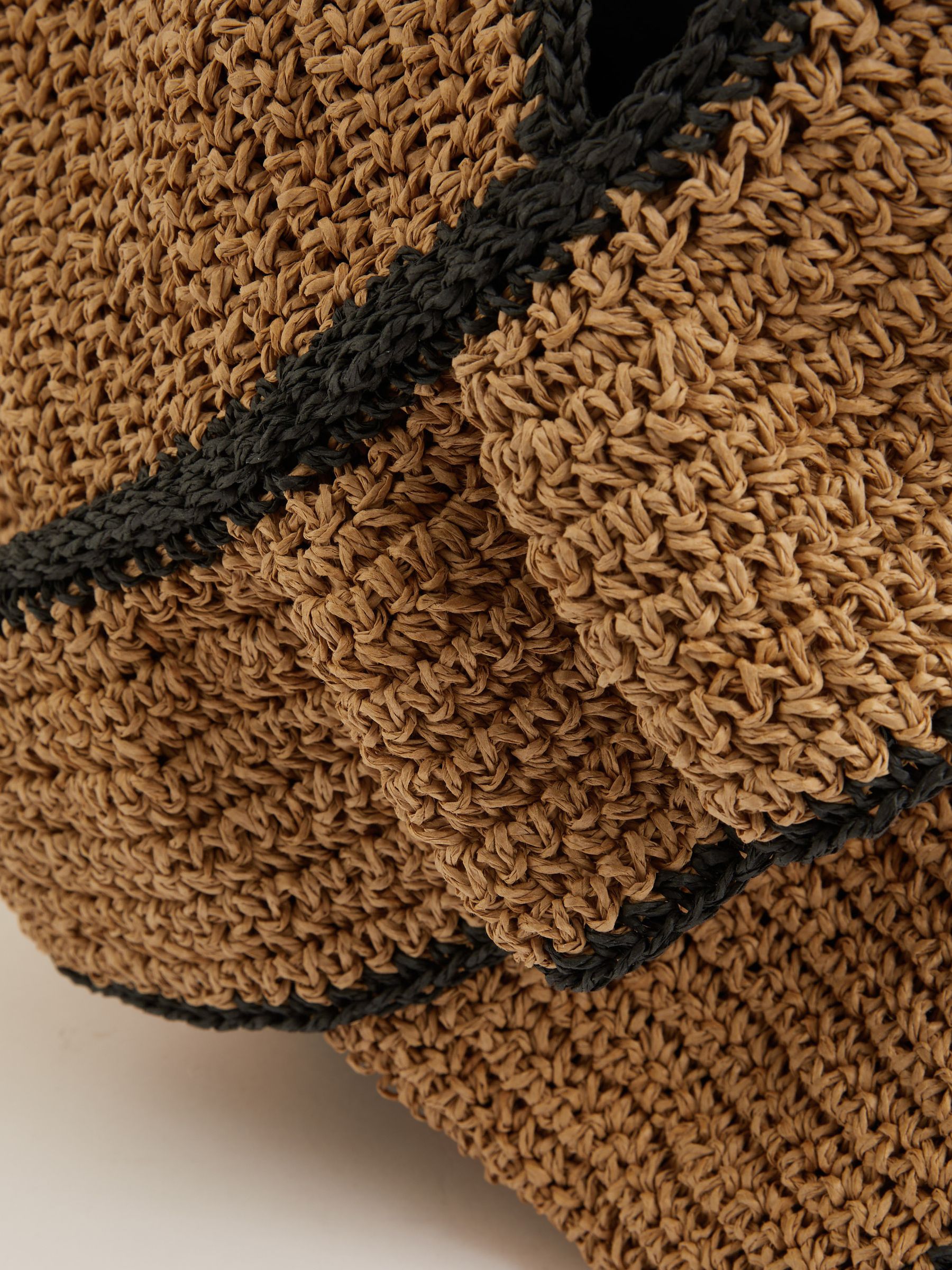 Raffia Ruffle Tote Bag in Natural