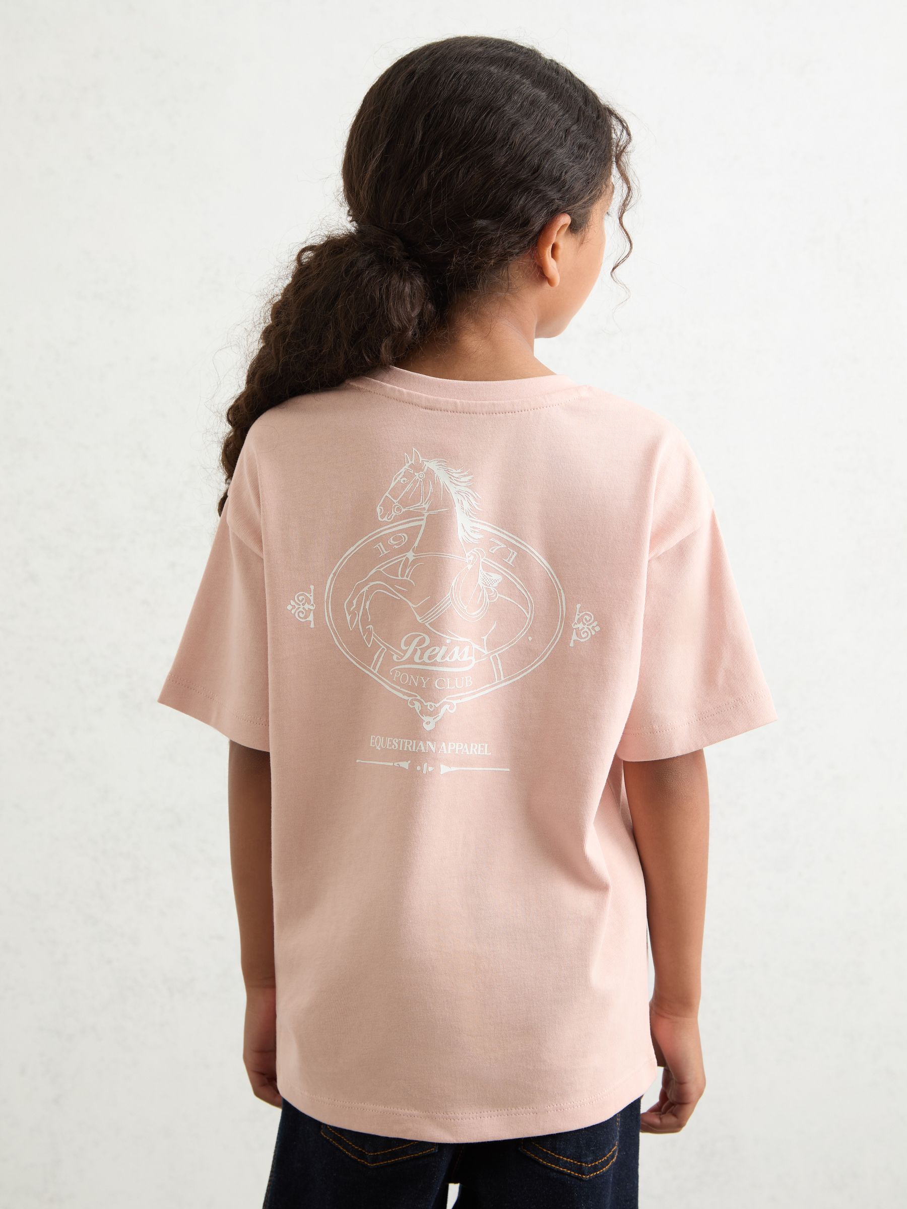 3-9 yrs Cotton Pony Club Print T-Shirt in Pink