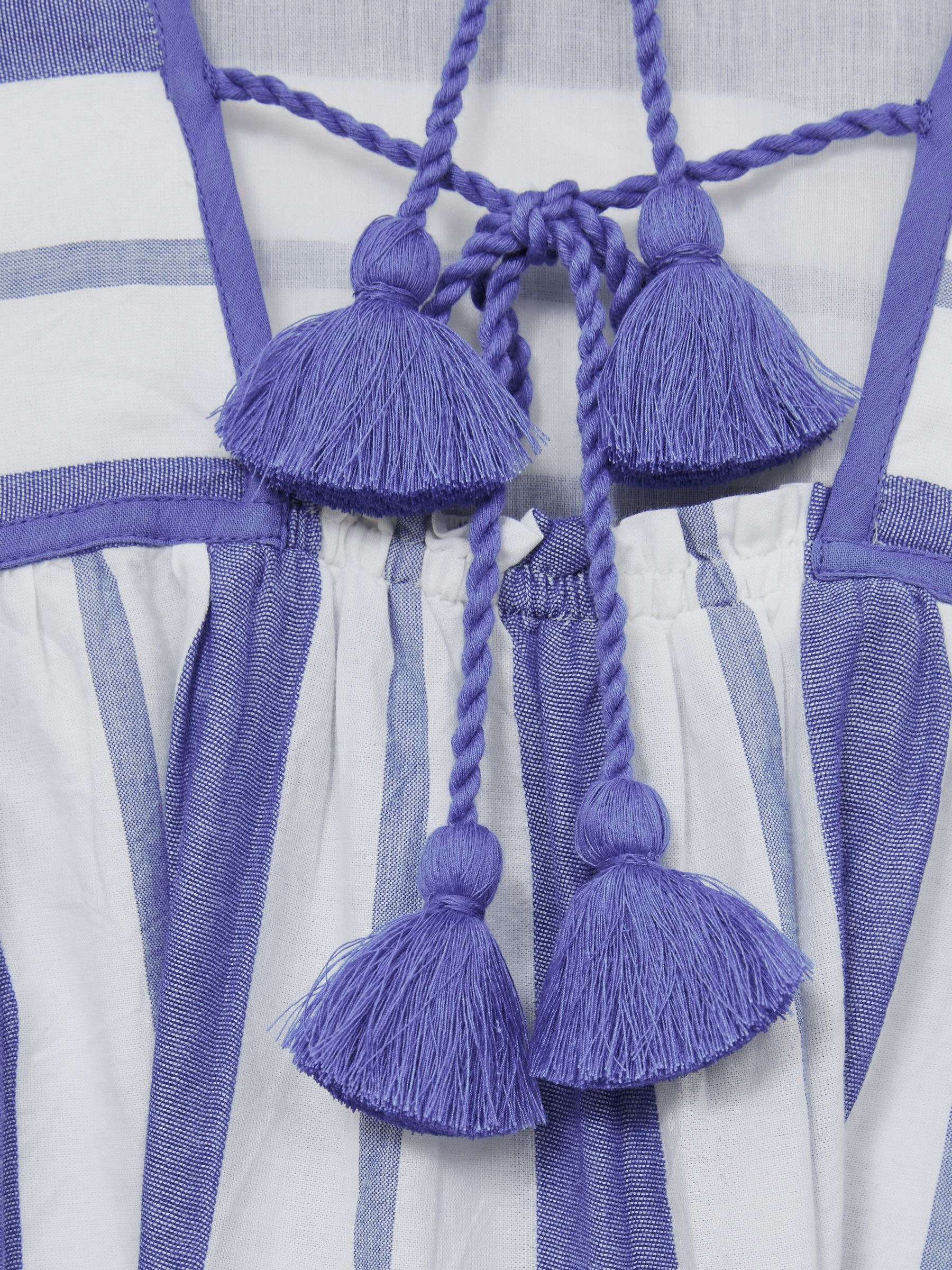 Mille Blue Stripe Peplum Top in Blue Stripe