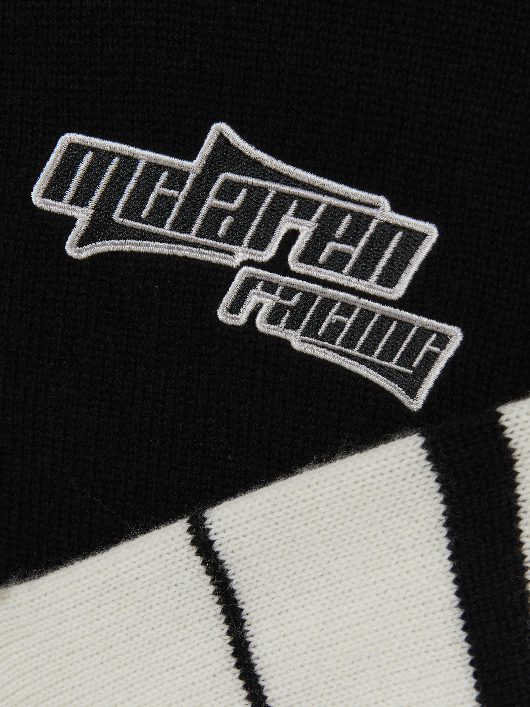 McLaren F1 Team Wool-Cashmere Cropped Jumper in Black/White