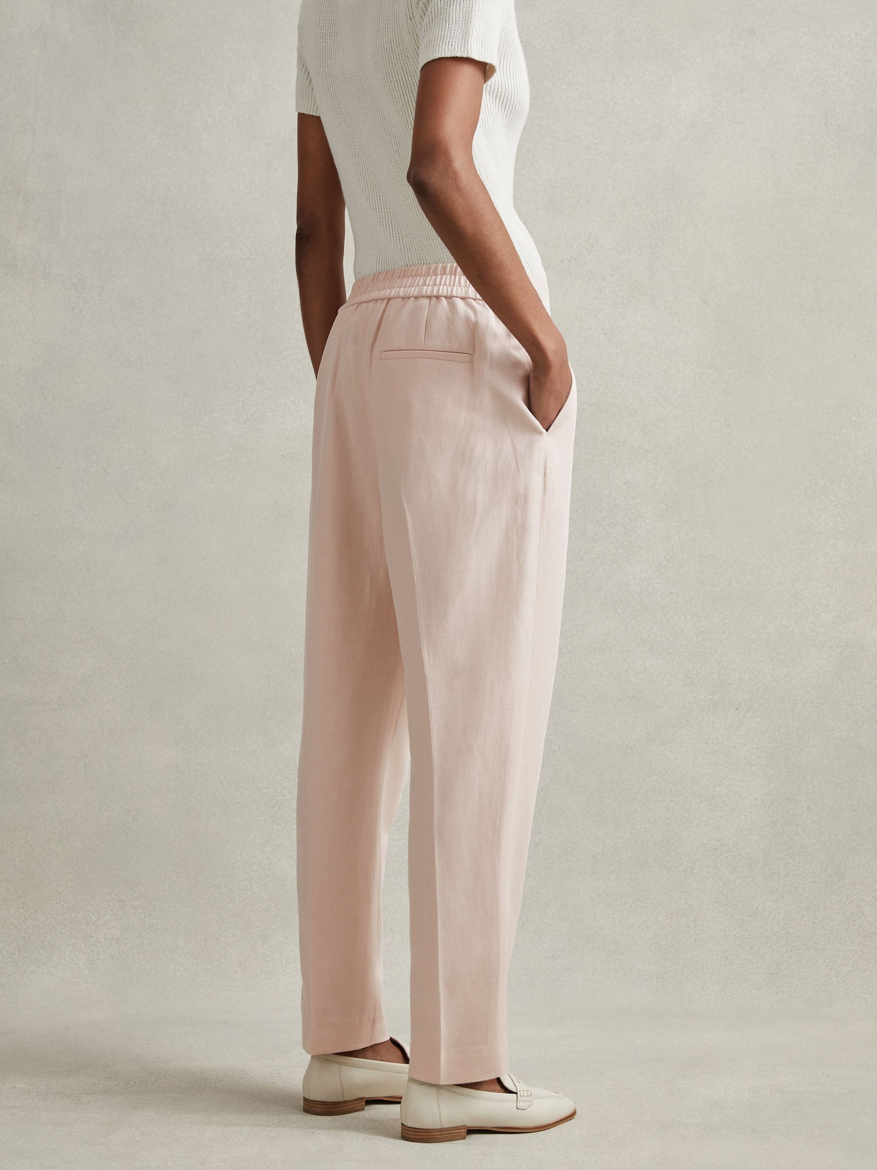 Tapered Suit Trousers with TENCEL? Fibers in Pink