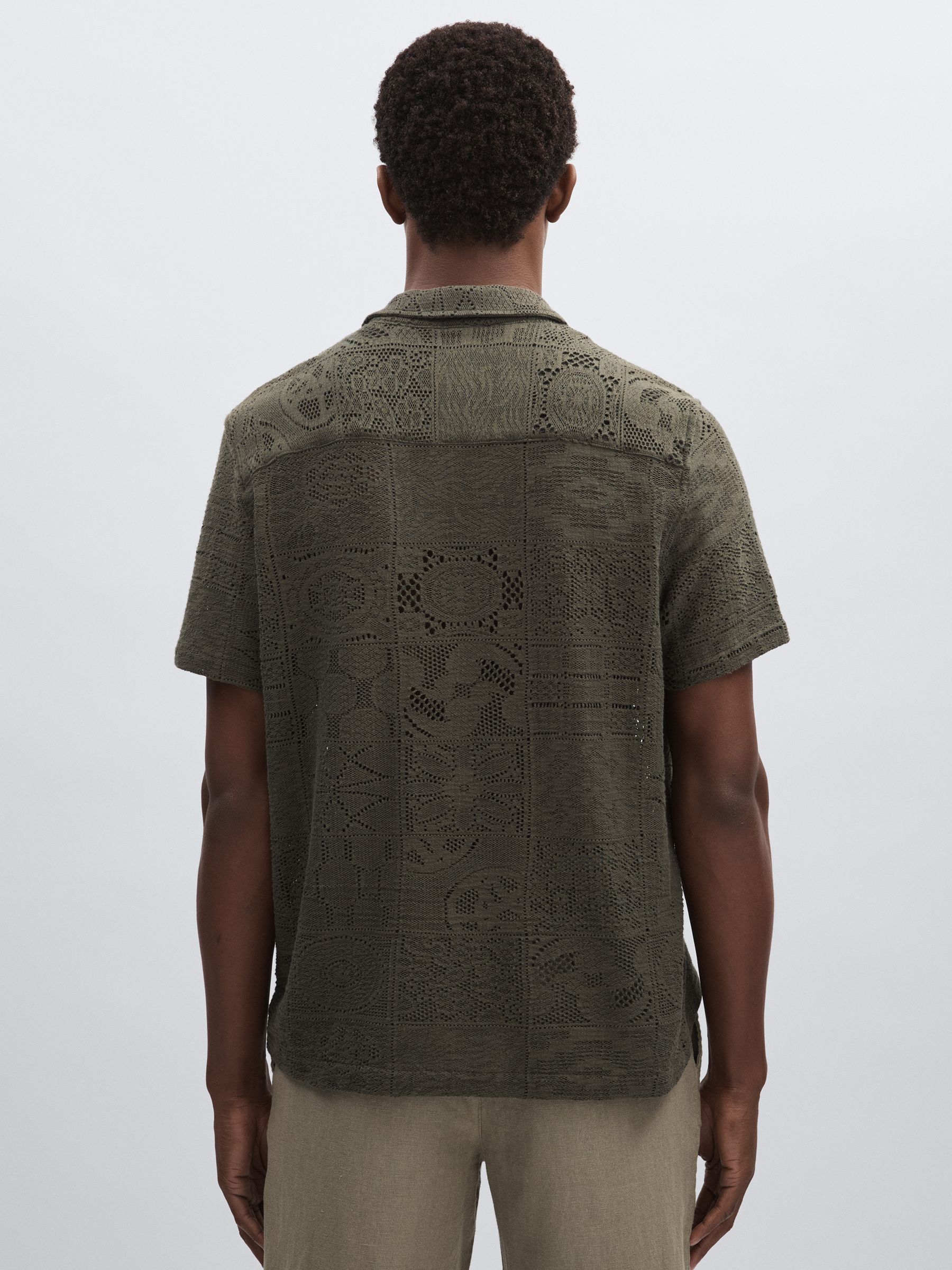 Les Deux Blend Lace Shirt in Olive Green