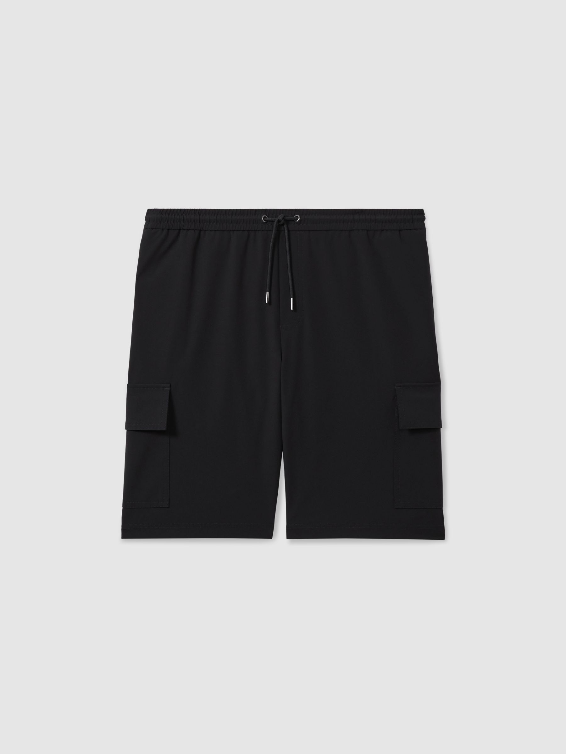 Drawstring Technical Cargo Shorts in Navy