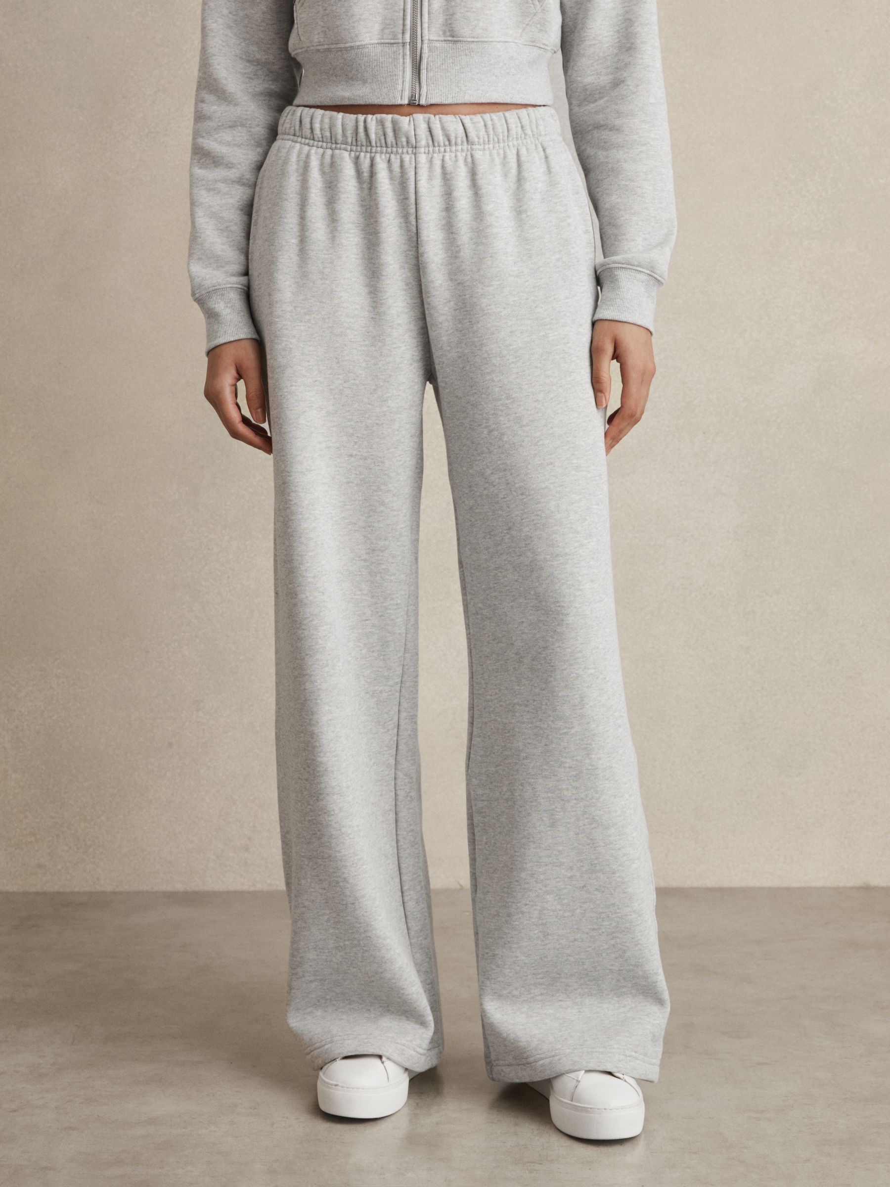 Good American Wide-Leg Joggers in Heather Grey