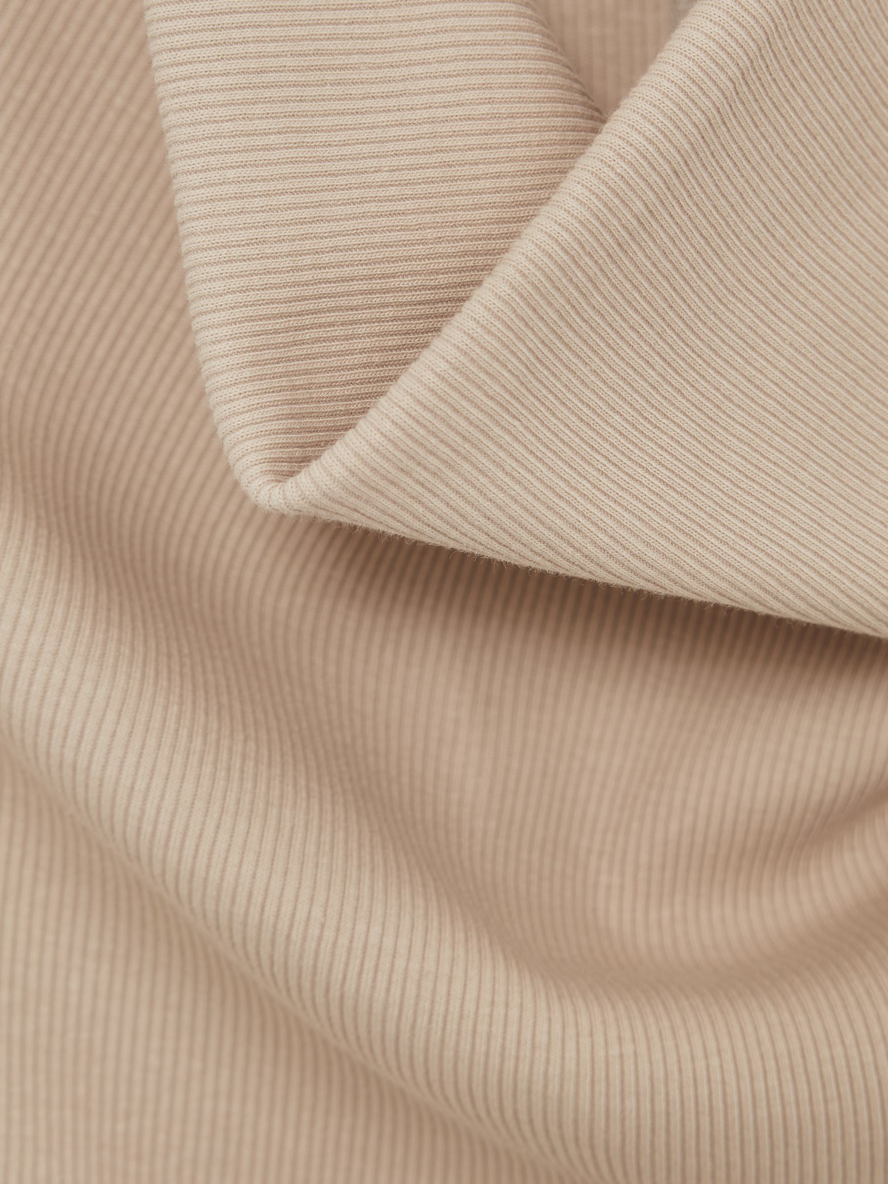 Ribbed Cowl-Neck Vest in Camel