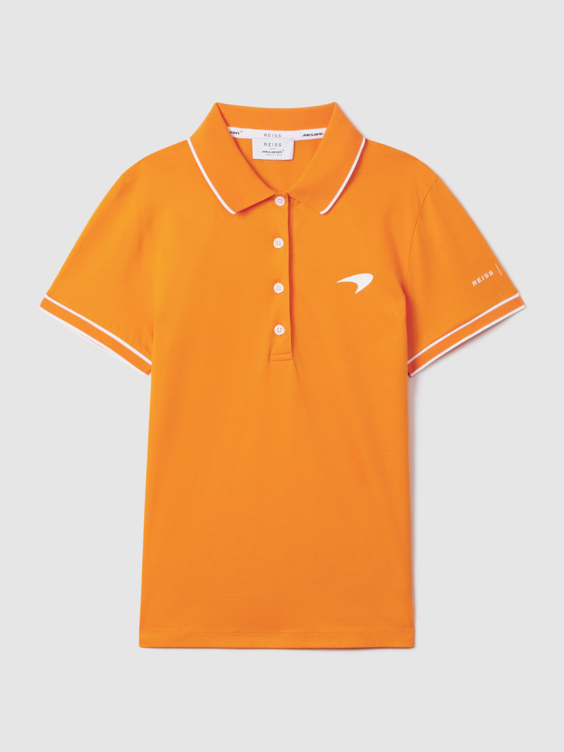 McLaren F1 Mercerised Cotton Polo Shirt in Papaya
