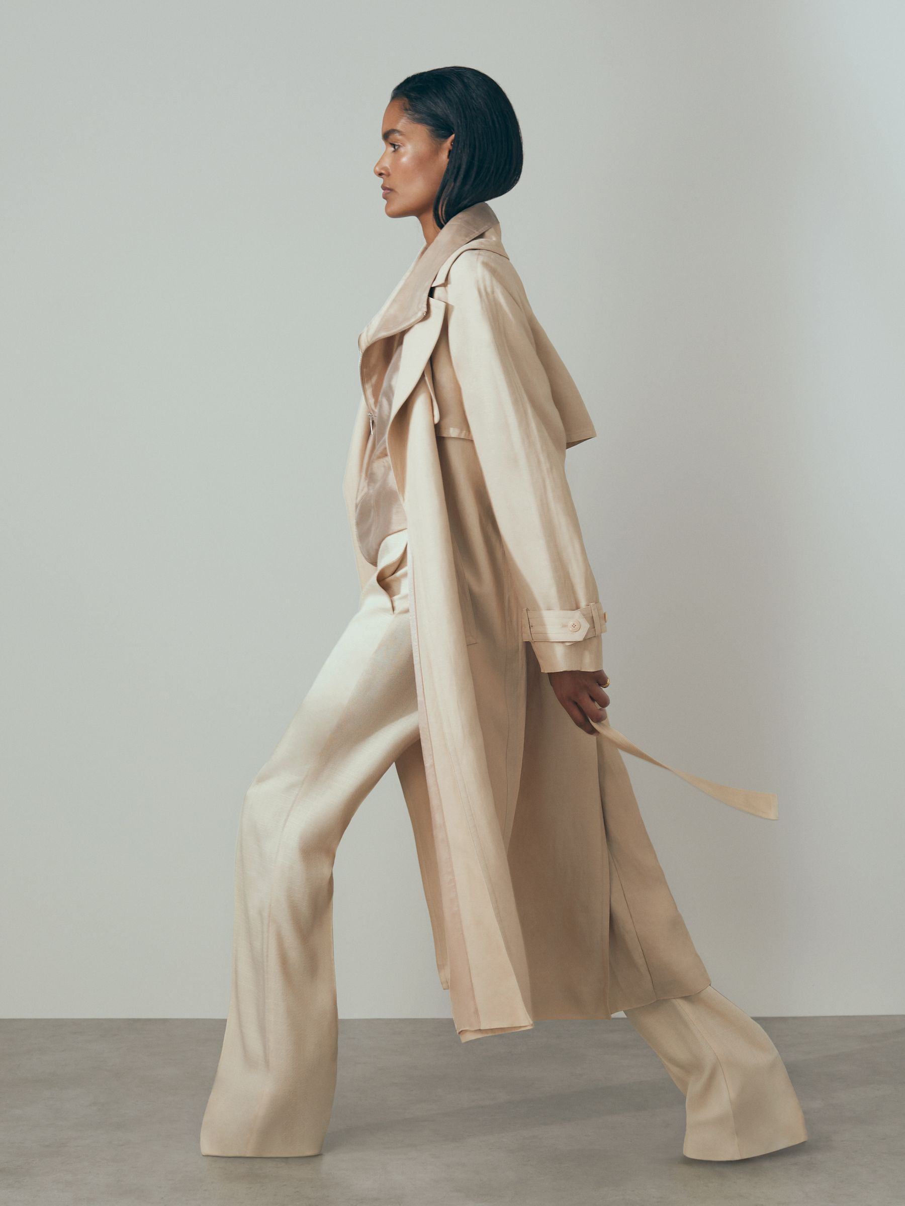 Atelier Belted Trench Coat in Blush