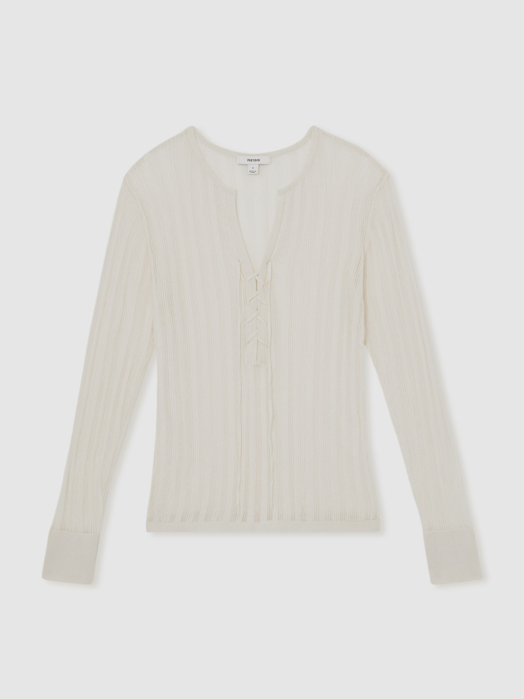 Knitted Beach Cover-Up Top in Cream