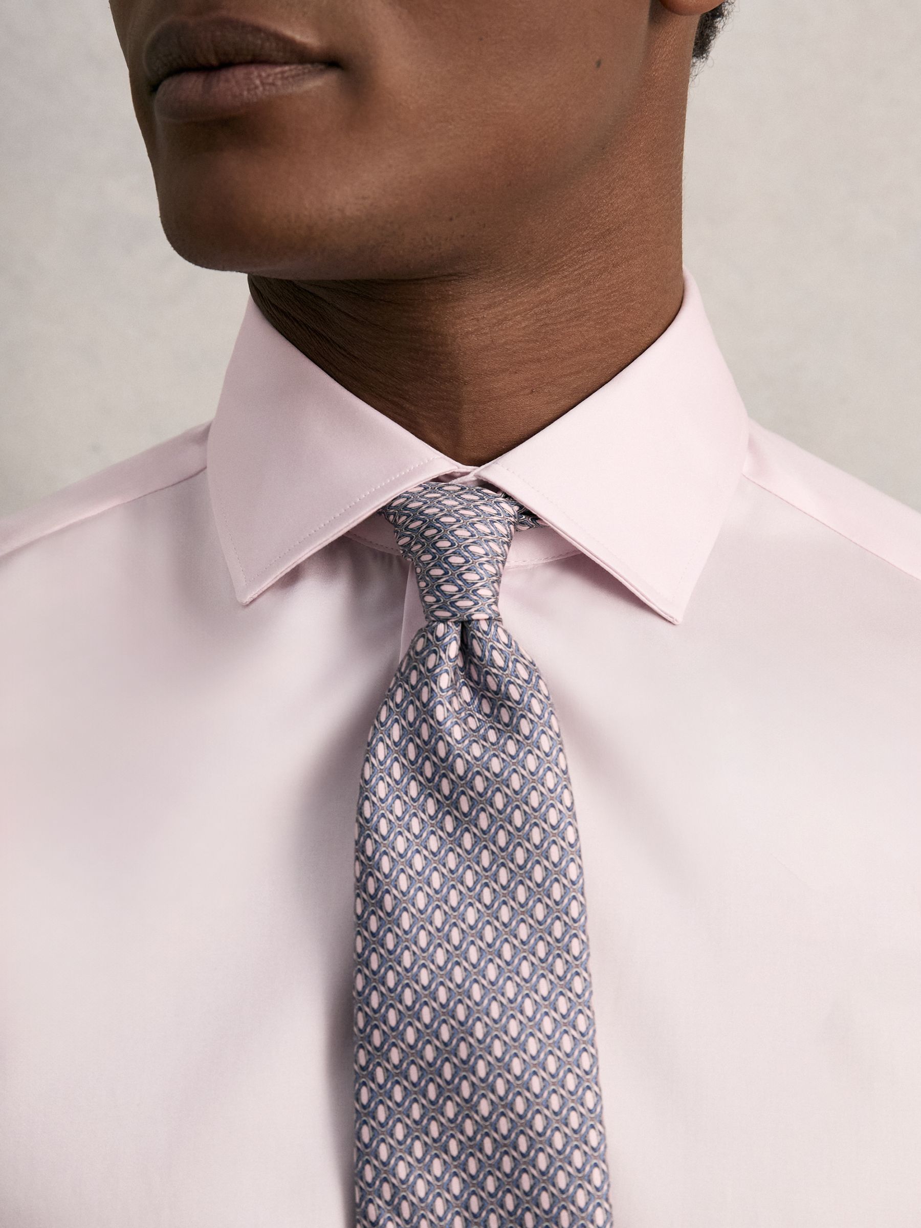 Regular Fit Cotton Sateen Shirt in Pink