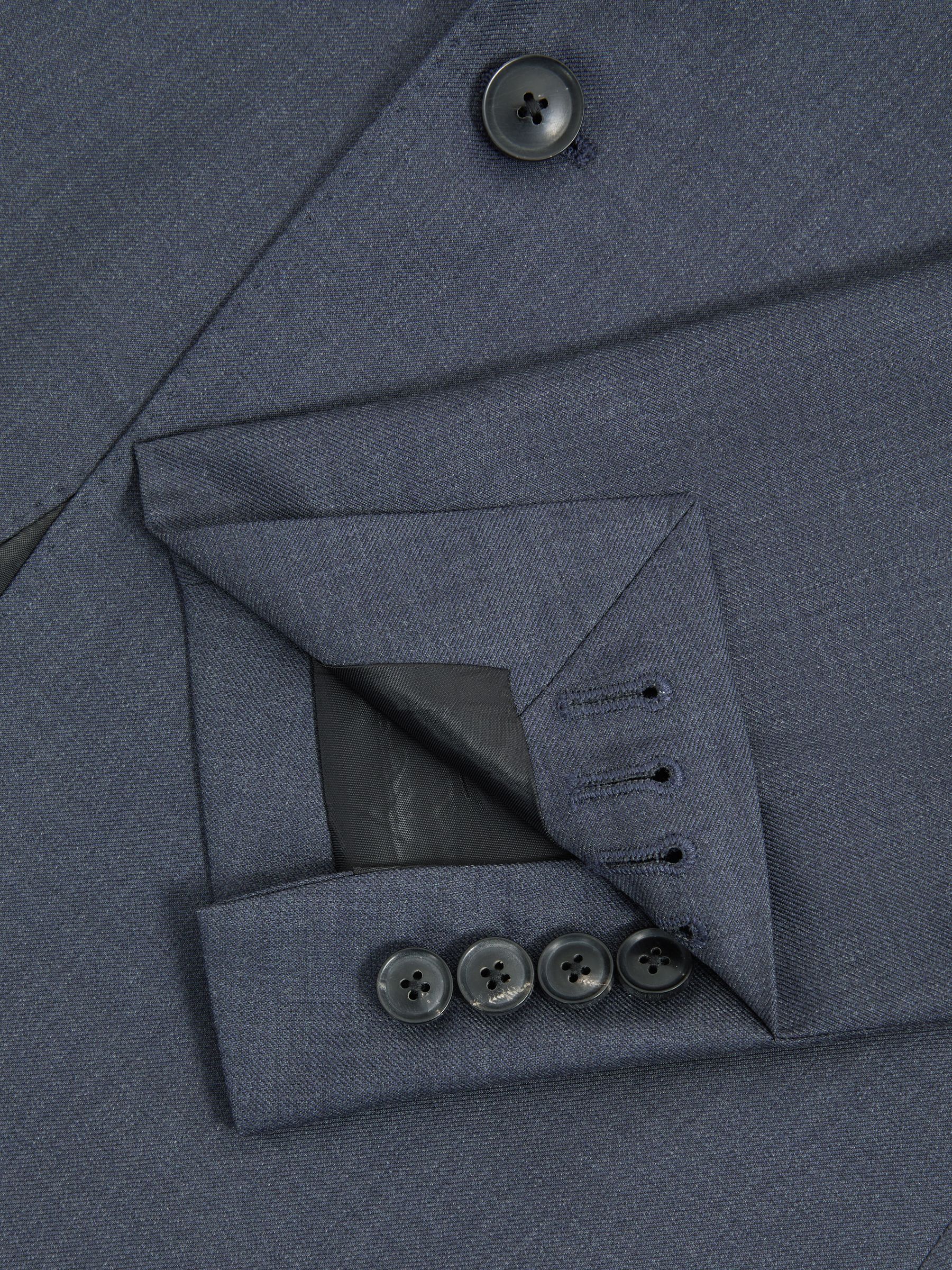 Slim Fit Single Breasted Wool Blazer in Airforce Blue