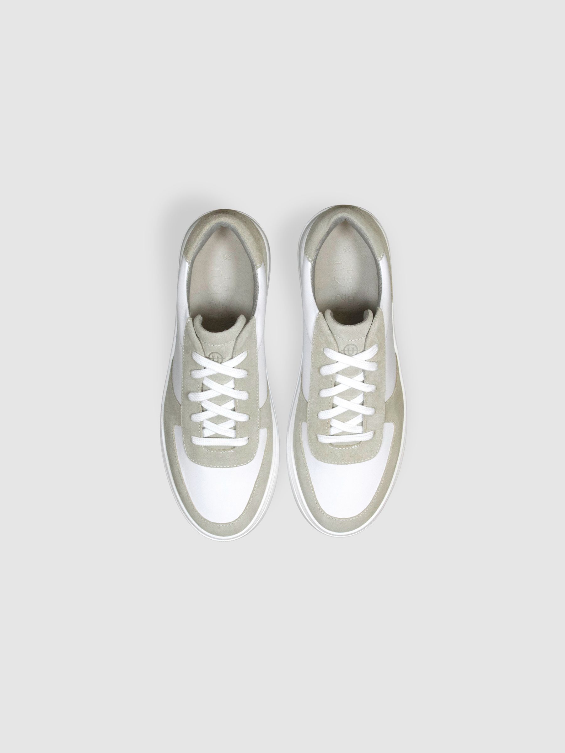 Unseen Footwear Leather Marais Trainers in Off White