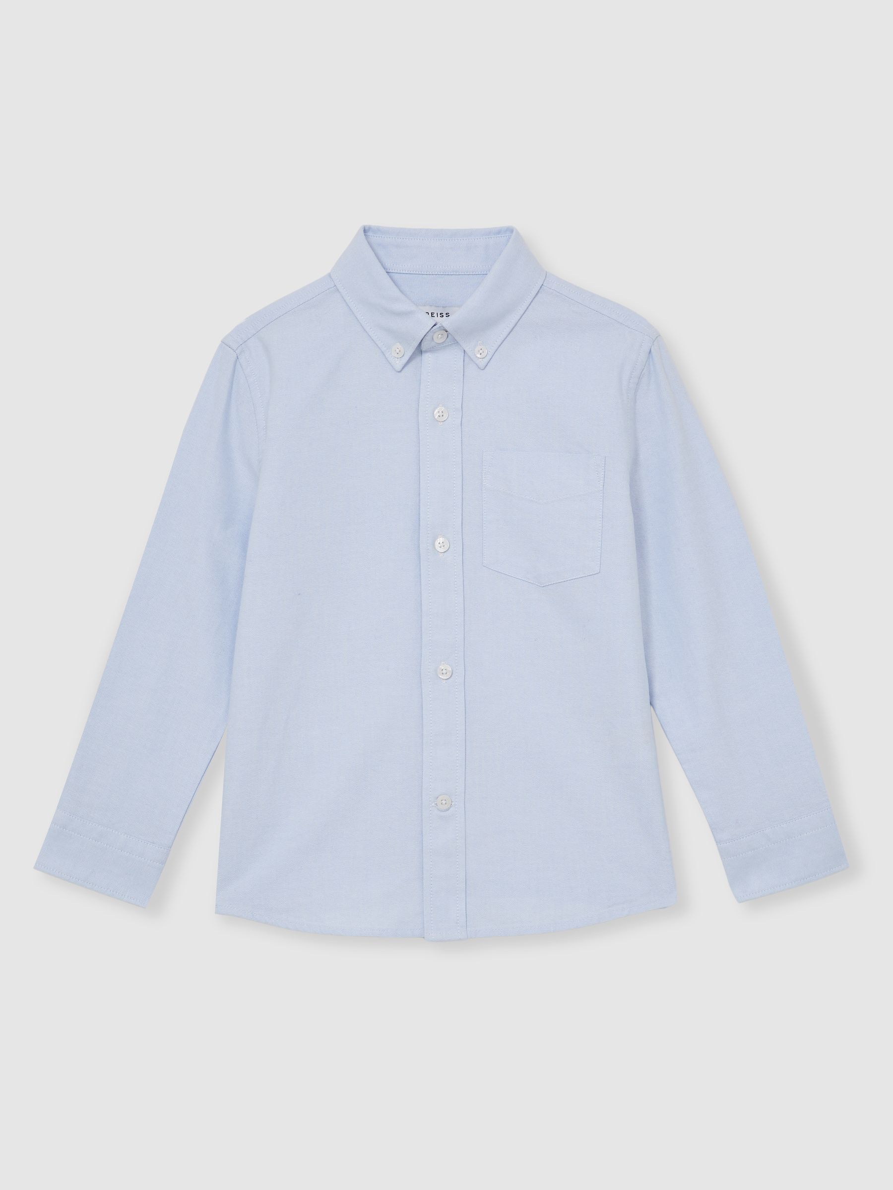 9-13 yrs Button Down Oxford Shirt in Soft Blue