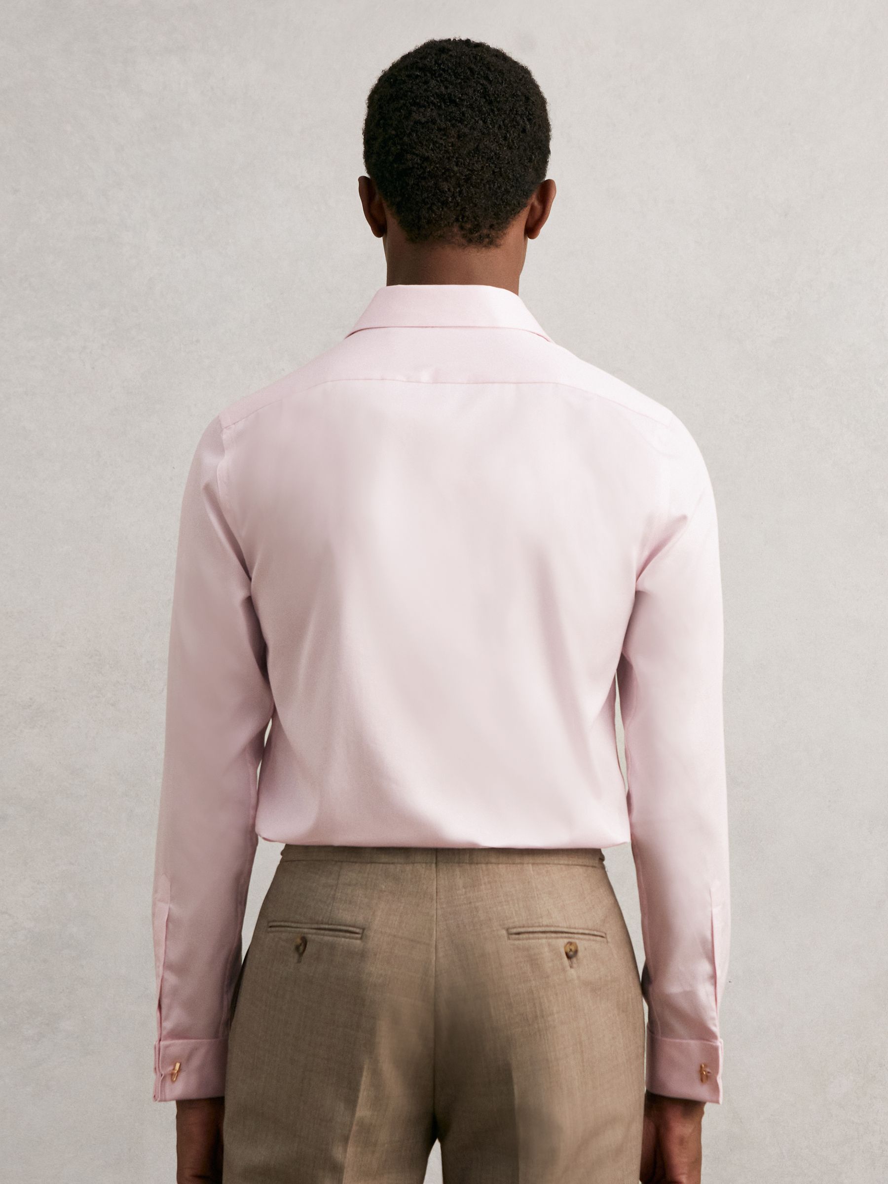 Regular Fit Cotton-Sateen Shirt in Pink